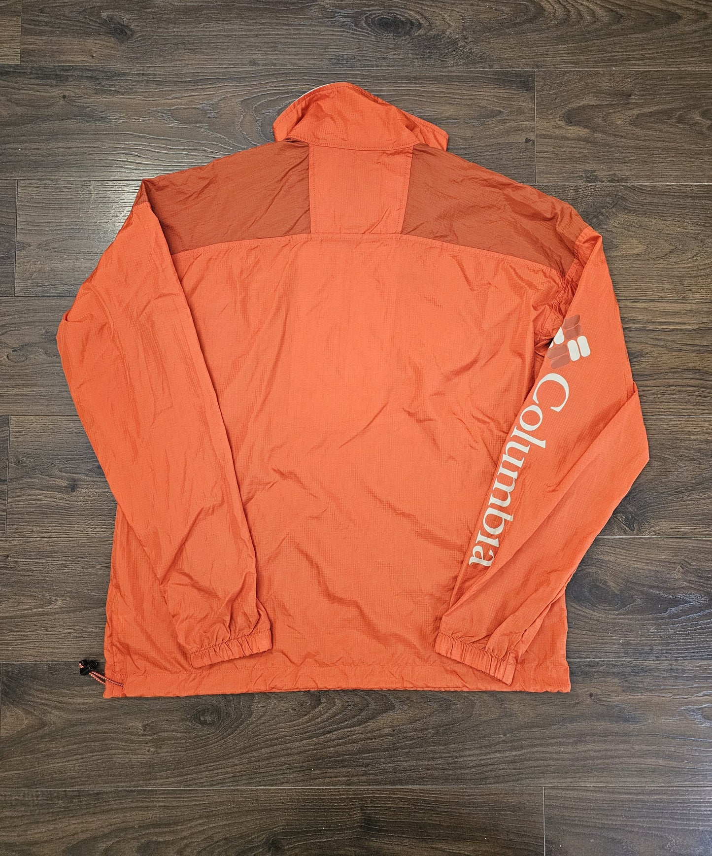 Mens Columbia 1/2 Zip Windbreaker Pullover Jacket & Wind Pants Orange- M/Medium/30