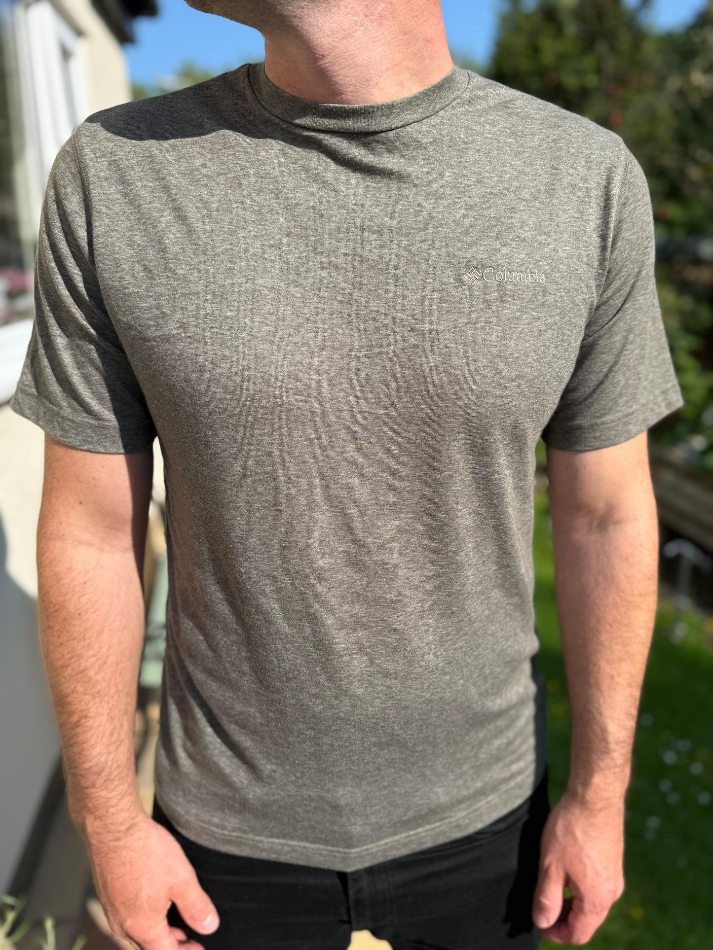 Columbia Khaki Logo Print Short Sleeve T-Shirt - M/Medium
