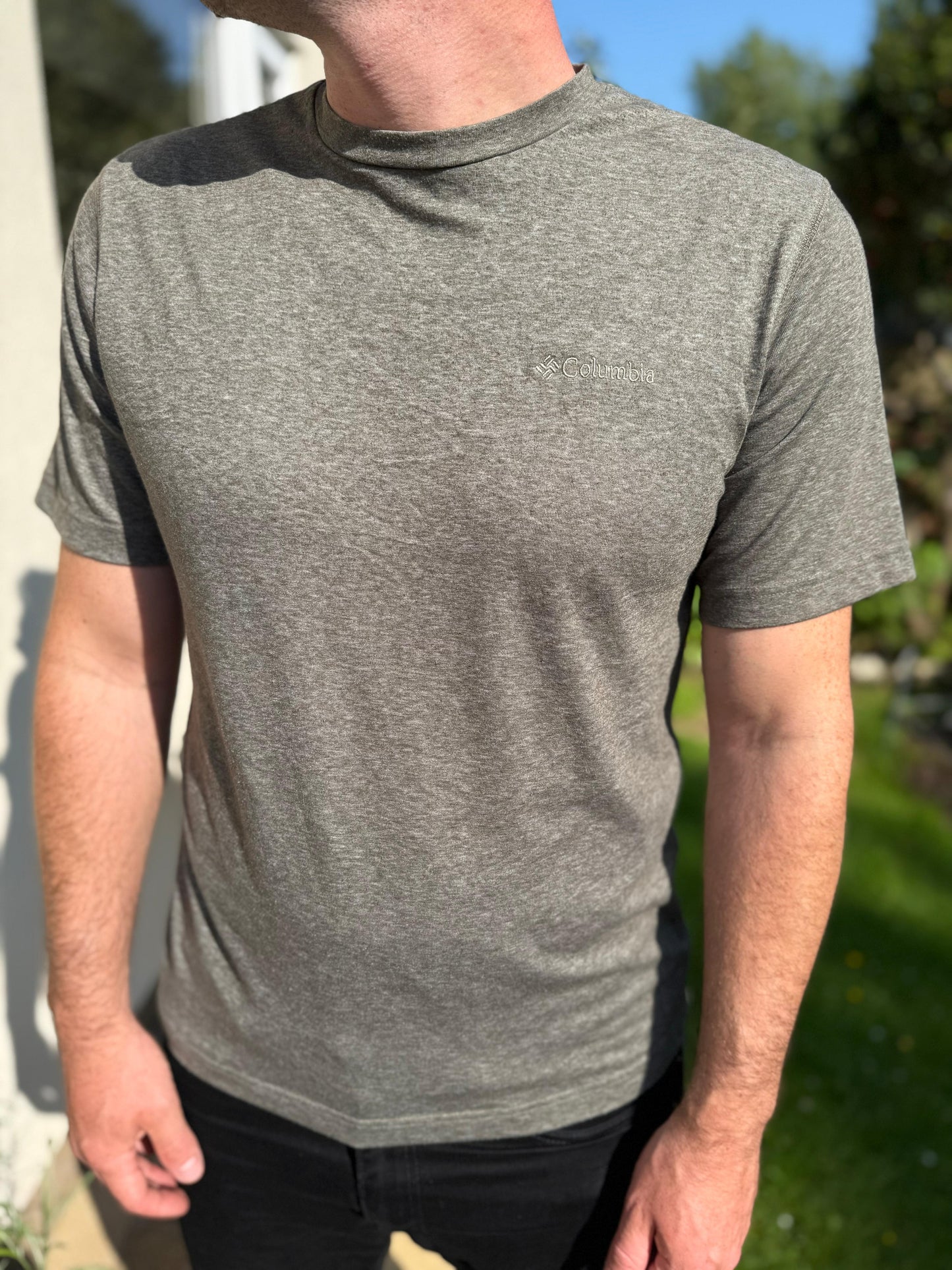 Columbia Khaki Logo Print Short Sleeve T-Shirt - M/Medium