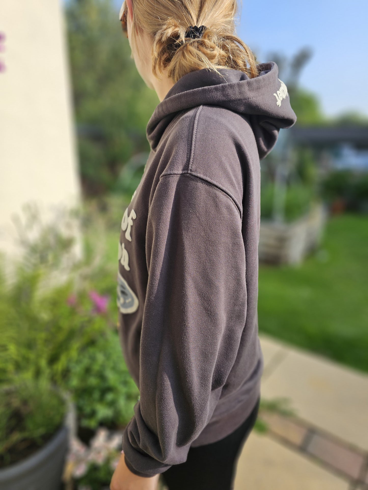 Womens Broken Planet BP Grey Pullover Large Print Hoodie Hoody - M/Medium