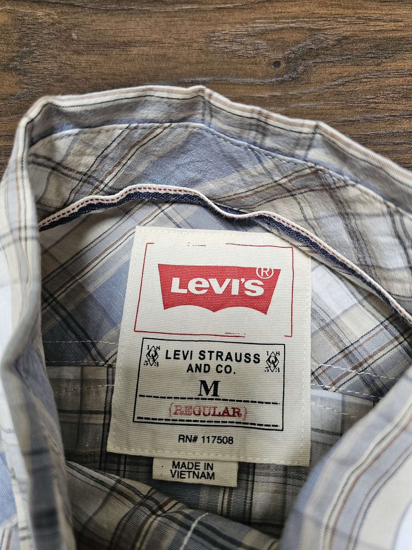 Mens Levi's Long Sleeve Check Checkered Shirt/Over Shirt - M/Medium