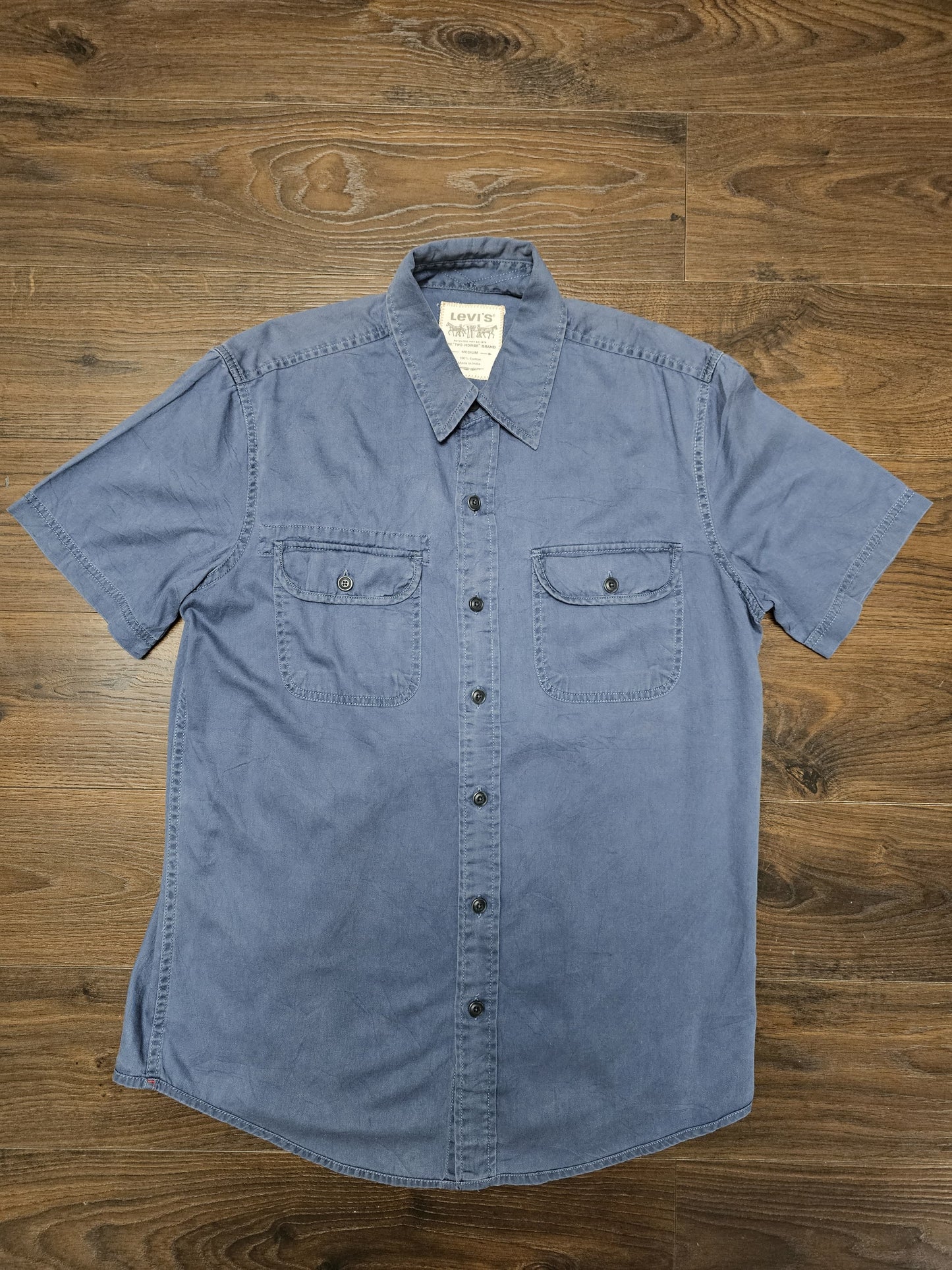 Mens Levi's Short Sleeve Blue Shirt - S/Small Smart Casual