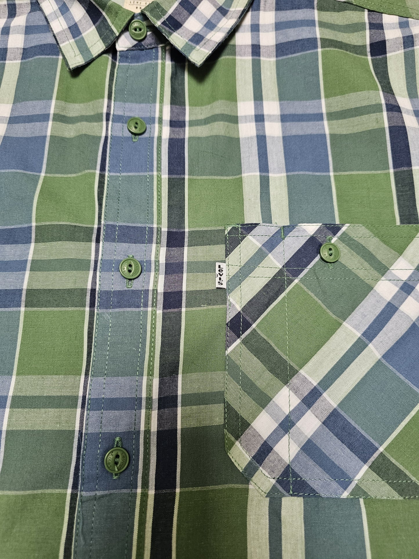 Mens Levi's Short Sleeve Check Checkered Shirt/Over Shirt - S/Small