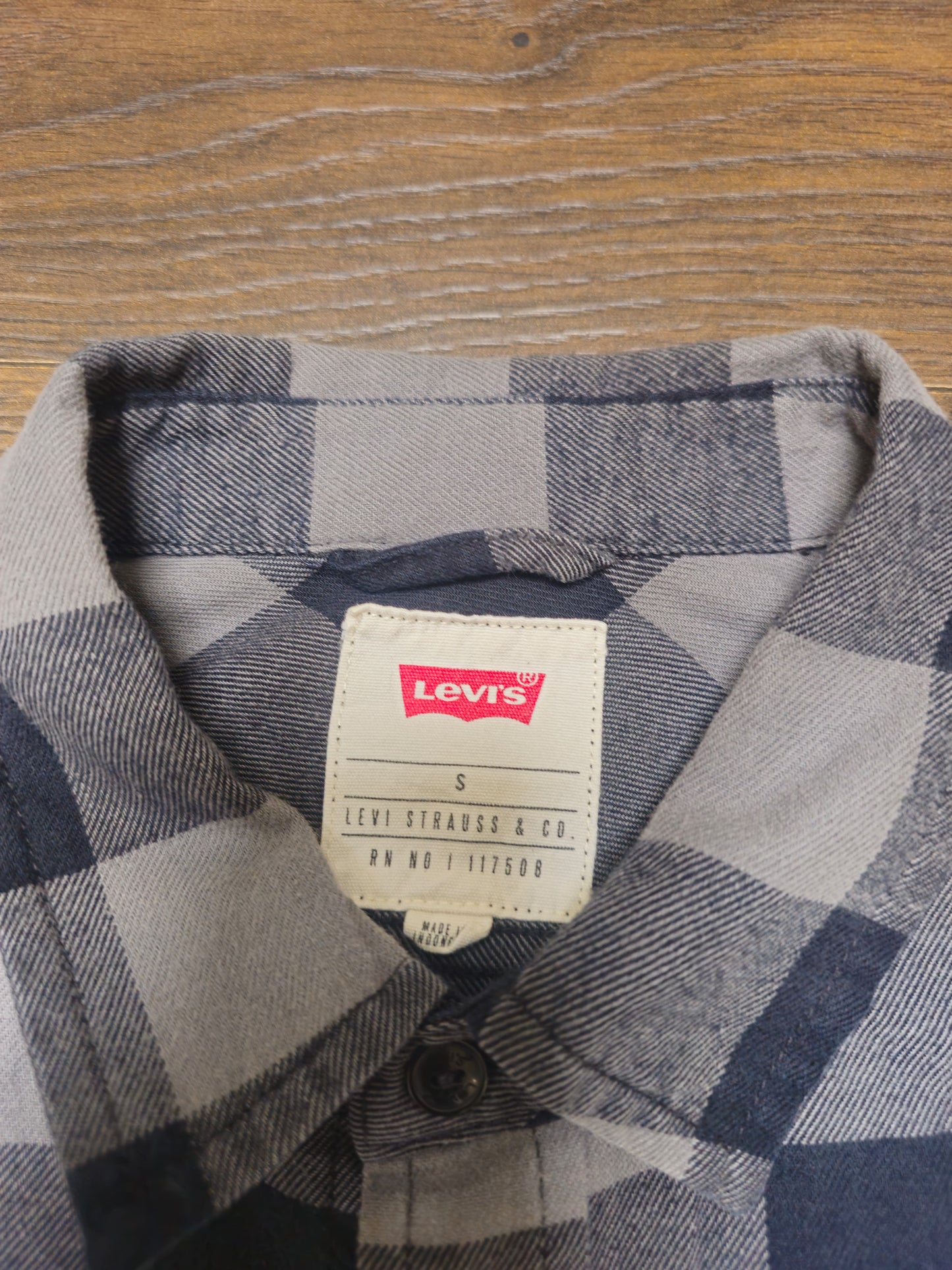 Mens Levi's Long Sleeve Check Checkered Shirt/Over Shirt - S/Small