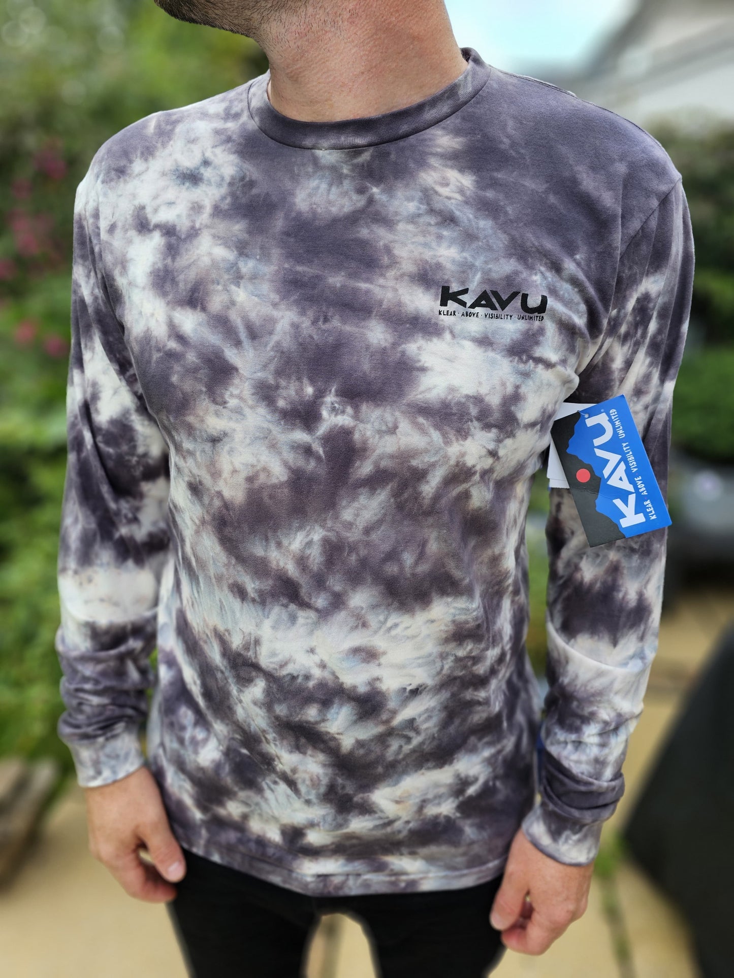 Mens KAVU Long Sleeve Smoke Tie Dye T-Shirt/Top - M/Medium