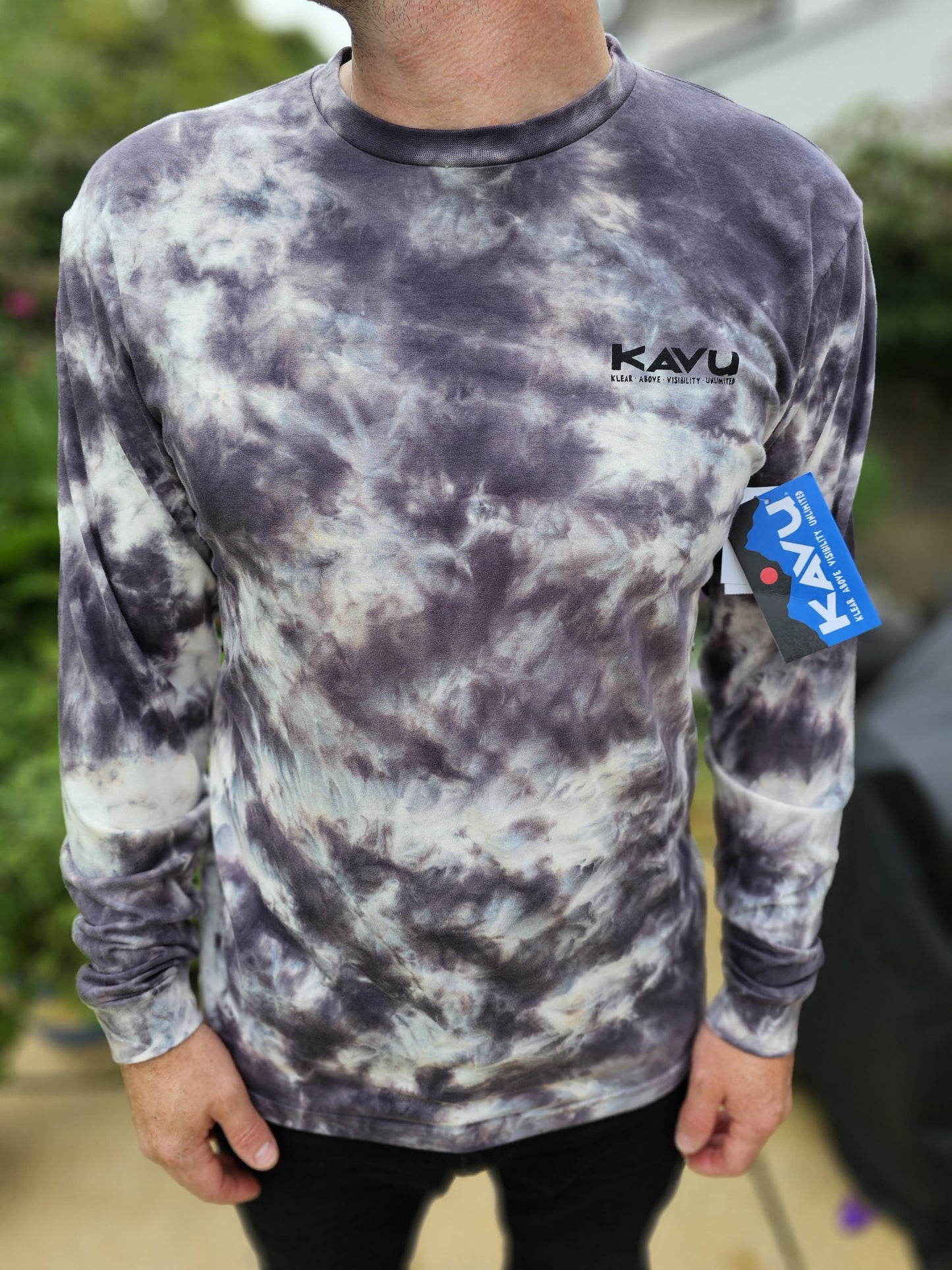 Mens KAVU Long Sleeve Smoke Tie Dye T-Shirt/Top - M/Medium