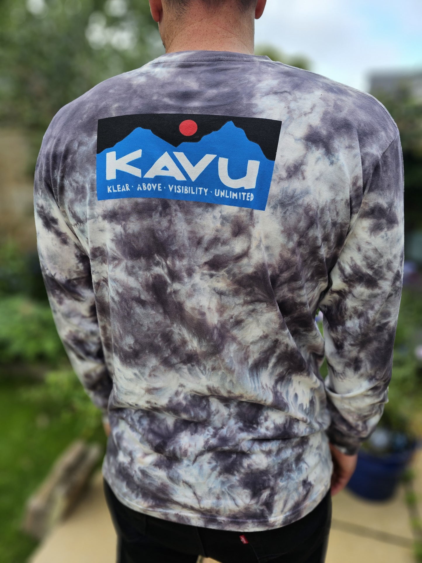 Mens KAVU Long Sleeve Smoke Tie Dye T-Shirt/Top - M/Medium