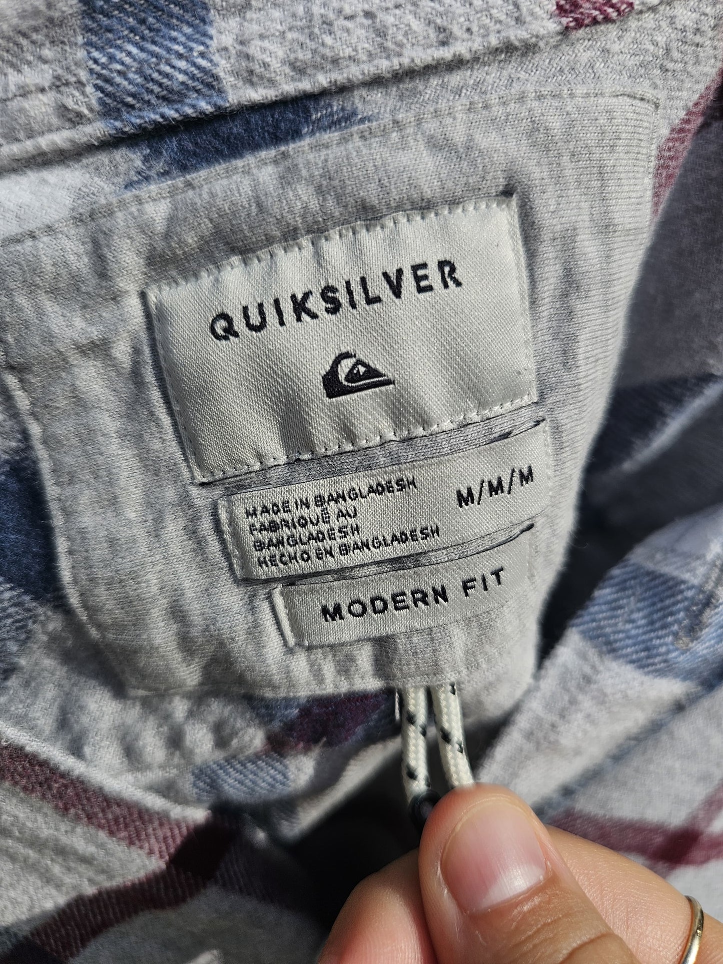 Mens Quiksilver Long Sleeve Modern Fit Button Up Check Shirt - M/Medium