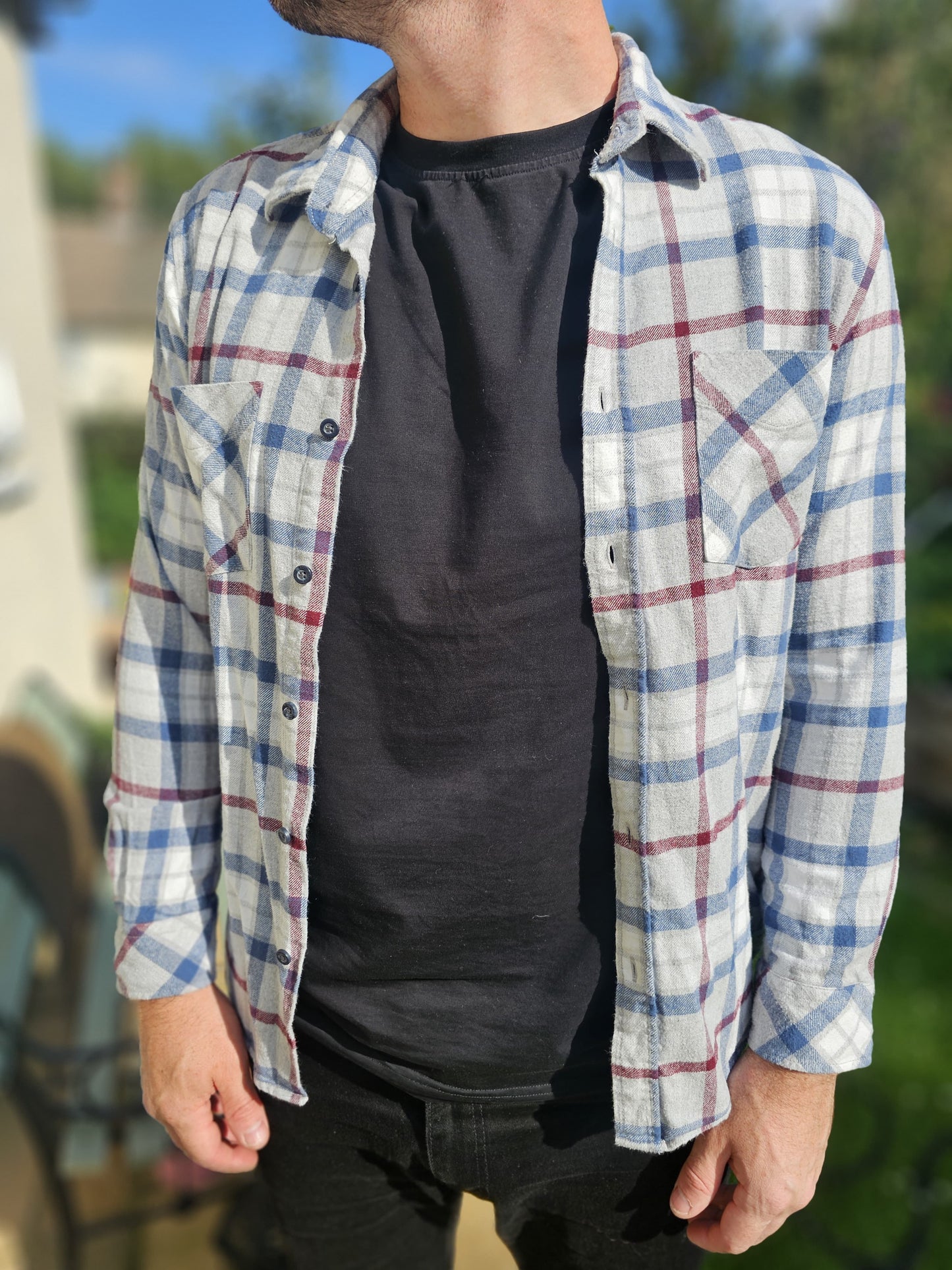 Mens Quiksilver Long Sleeve Modern Fit Button Up Check Shirt - M/Medium