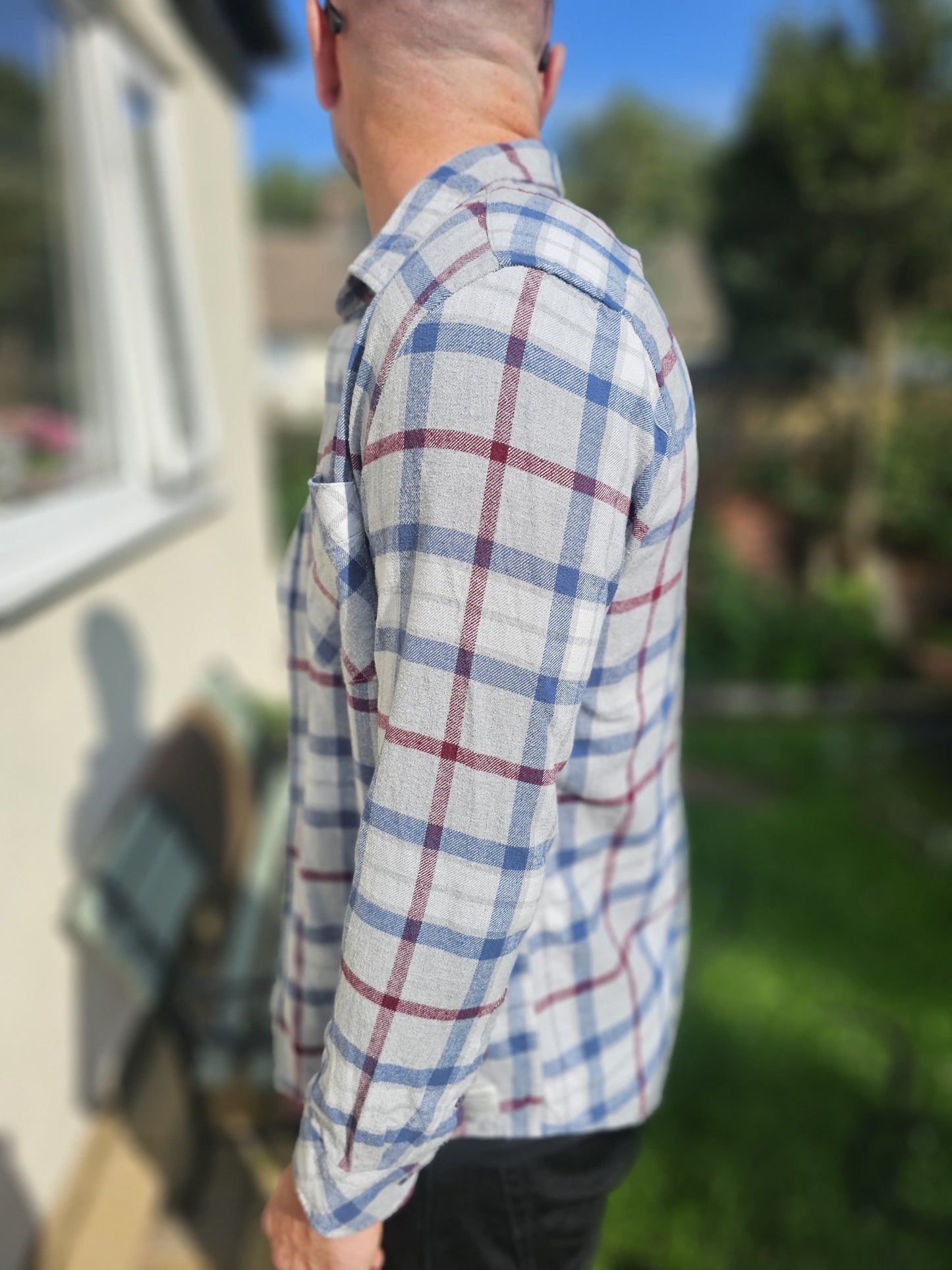 Mens Quiksilver Long Sleeve Modern Fit Button Up Check Shirt - M/Medium