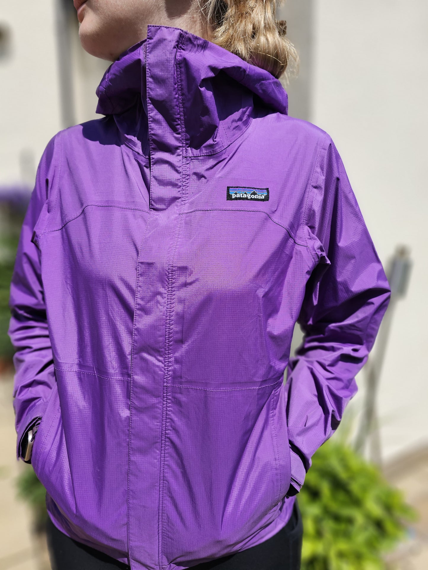 Patagonia Womens Purple H2NO Full Zip Hooded Rain Jacket/Windbreaker Coat - XS/Extra Small