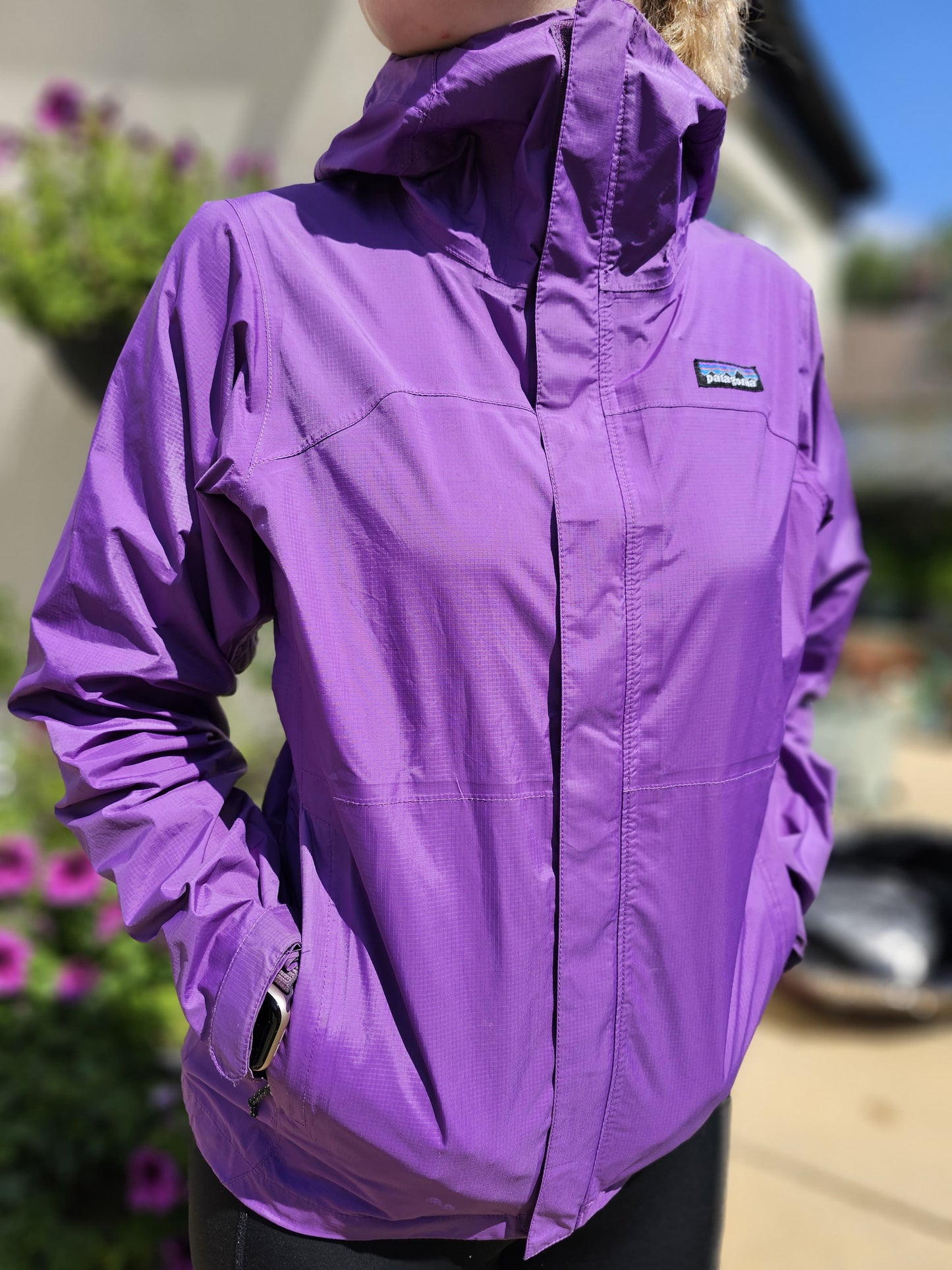 Patagonia Womens Purple H2NO Full Zip Hooded Rain Jacket/Windbreaker Coat - XS/Extra Small