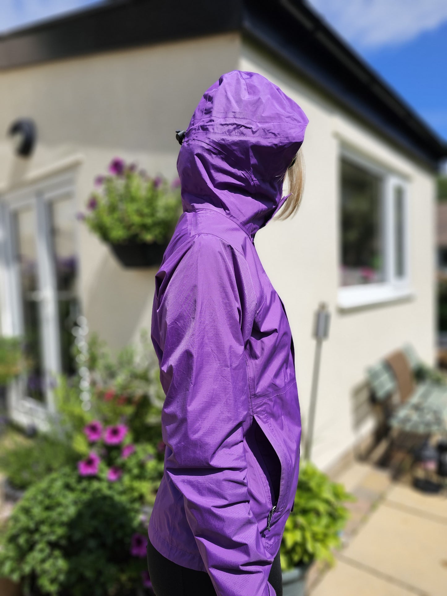 Patagonia Womens Purple H2NO Full Zip Hooded Rain Jacket/Windbreaker Coat - XS/Extra Small