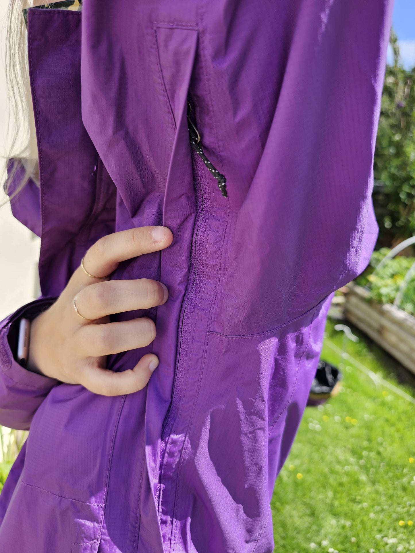 Patagonia Womens Purple H2NO Full Zip Hooded Rain Jacket/Windbreaker Coat - XS/Extra Small