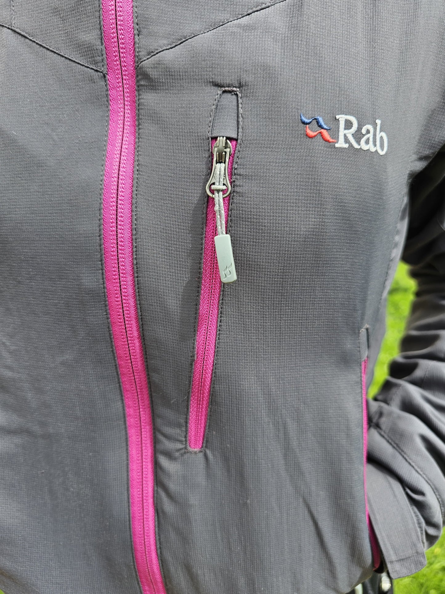 Rab Vapour-Rise Pertex Equilibrium Full Zip Hooded Soft Shell Jacket - UK 8