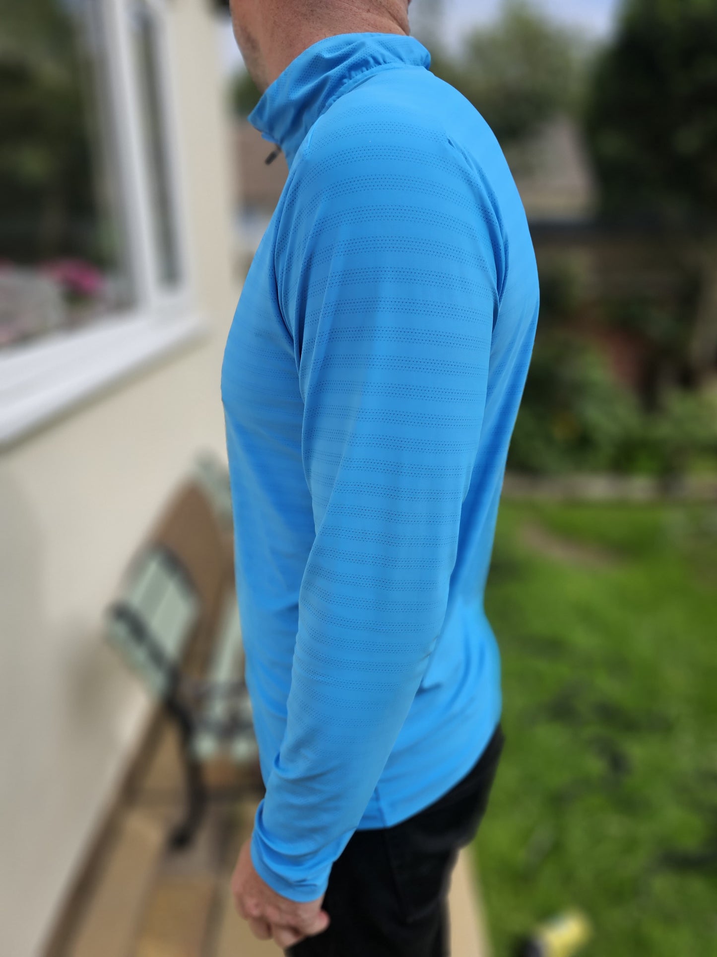 Montirex 1/4 Zip Long Sleeve Pullover Blue Top - L/Large
