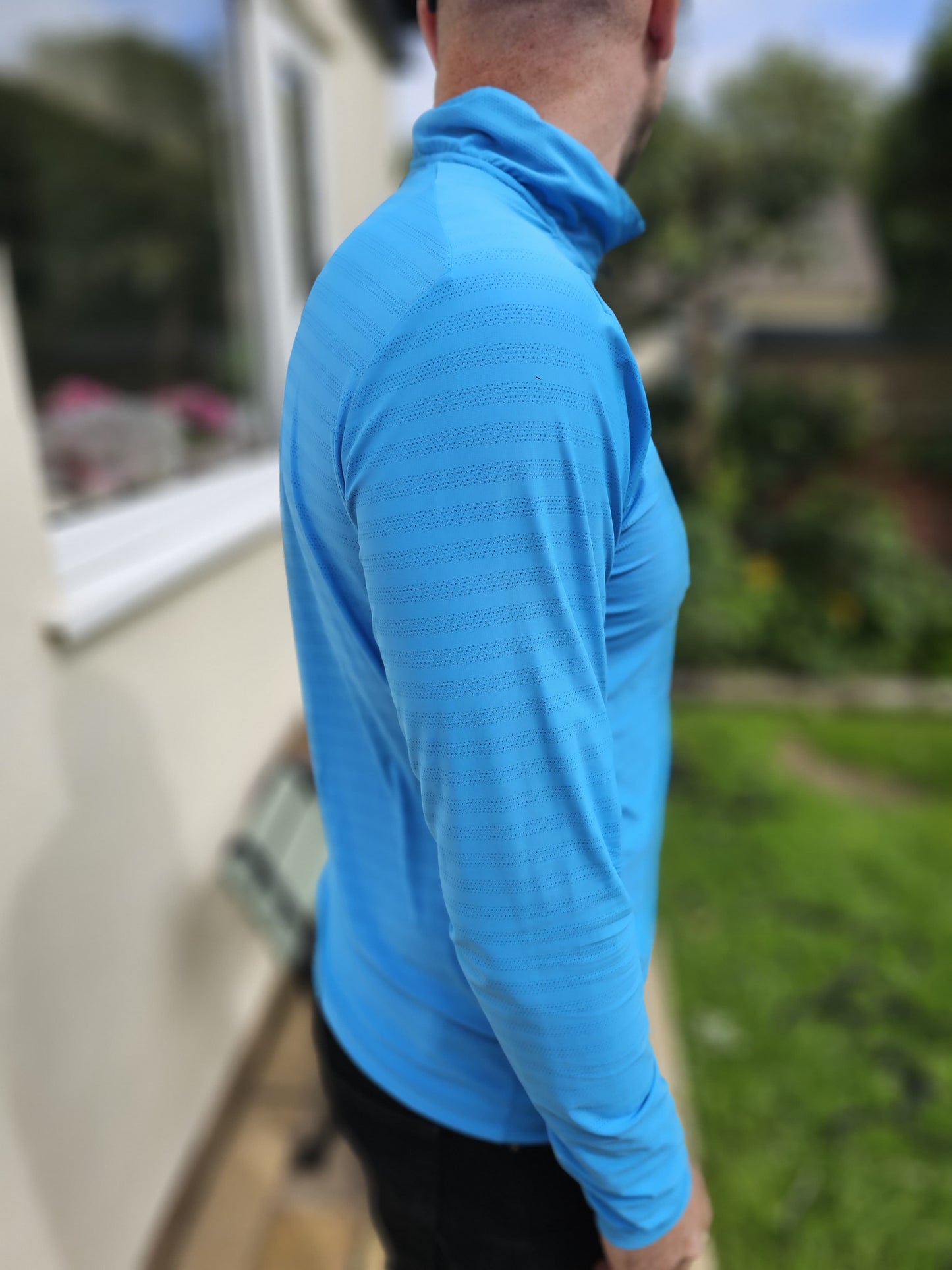 Montirex 1/4 Zip Long Sleeve Pullover Blue Top - L/Large