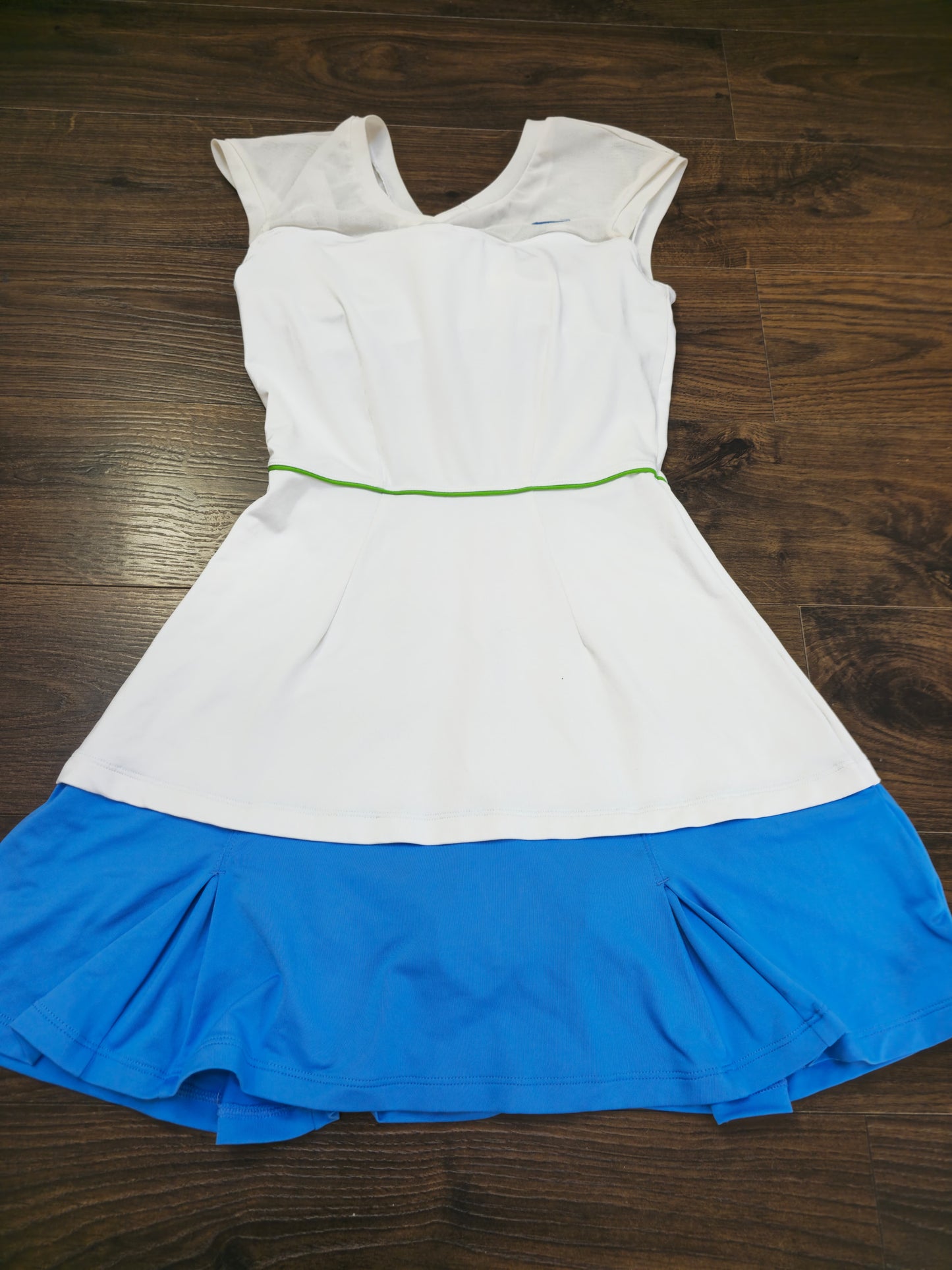 Nike X Serena Williams 2011 Australian Open Pleated Activewear Tennis Dress White/Blue - S/Small
