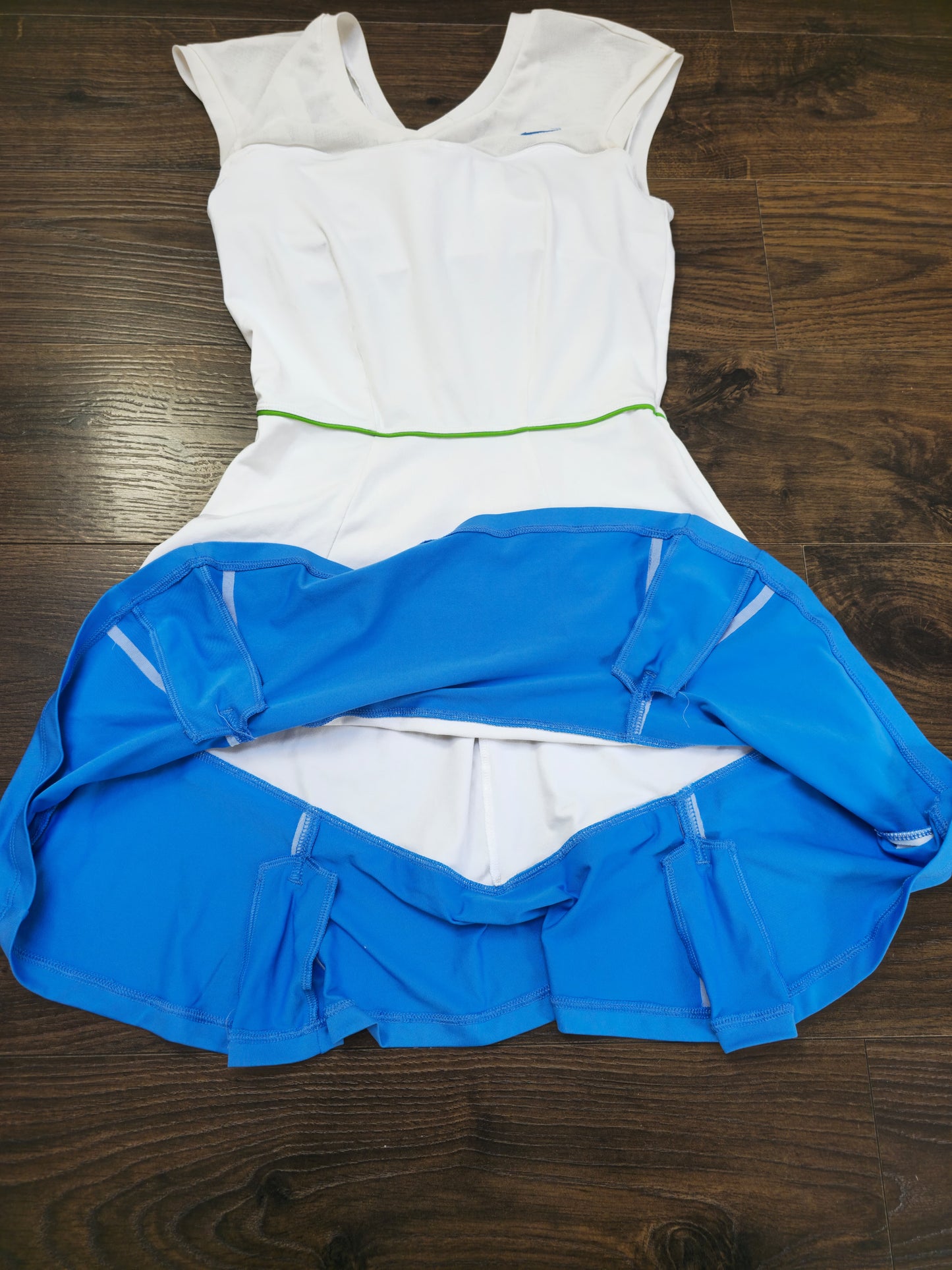 Nike X Serena Williams 2011 Australian Open Pleated Activewear Tennis Dress White/Blue - S/Small