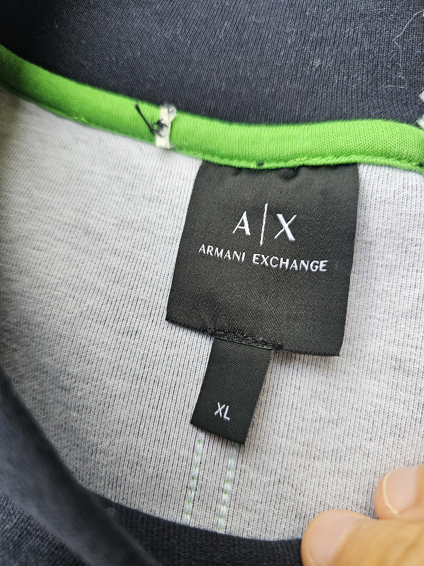 Armani Exchange Oversize Pullover Sweatshirt/Jumper Navy/Green - XL/Extra Large