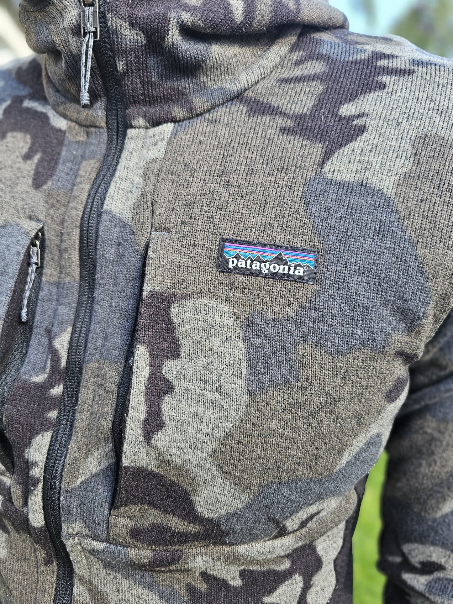 Mens Patagonia Camo Full Zip Hoodie/Hooded Fleece Jacket - M/Medium