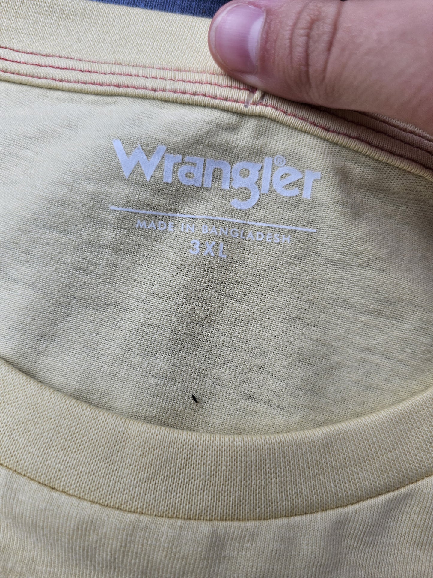 Brand New Wrangler Big Spellout Print Yellow Short Sleeve T-Shirt - XXL/3XL