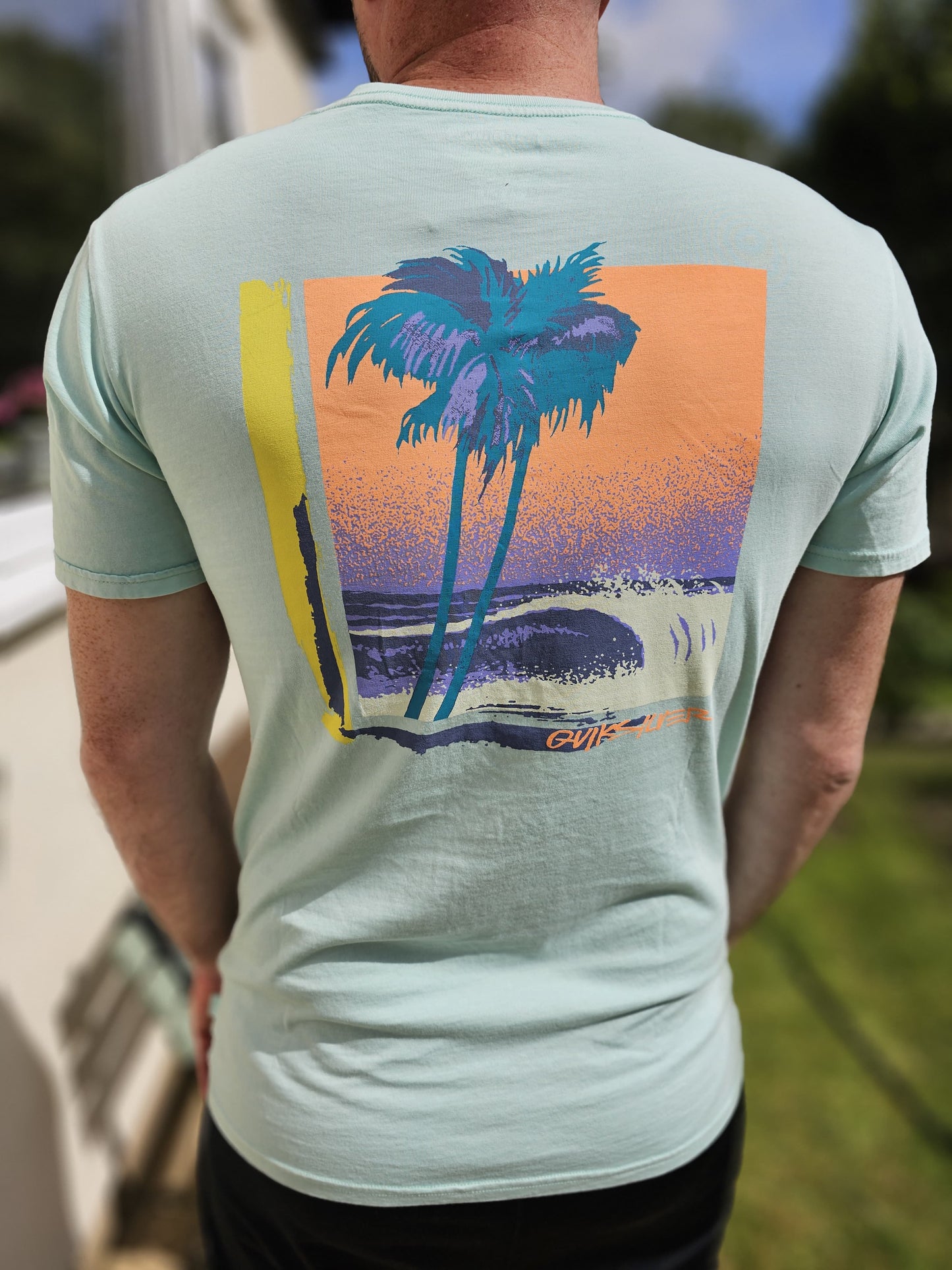 Quiksilver Large Tropical Back Print Short Sleeve T-Shirt - S/Small M/Medium
