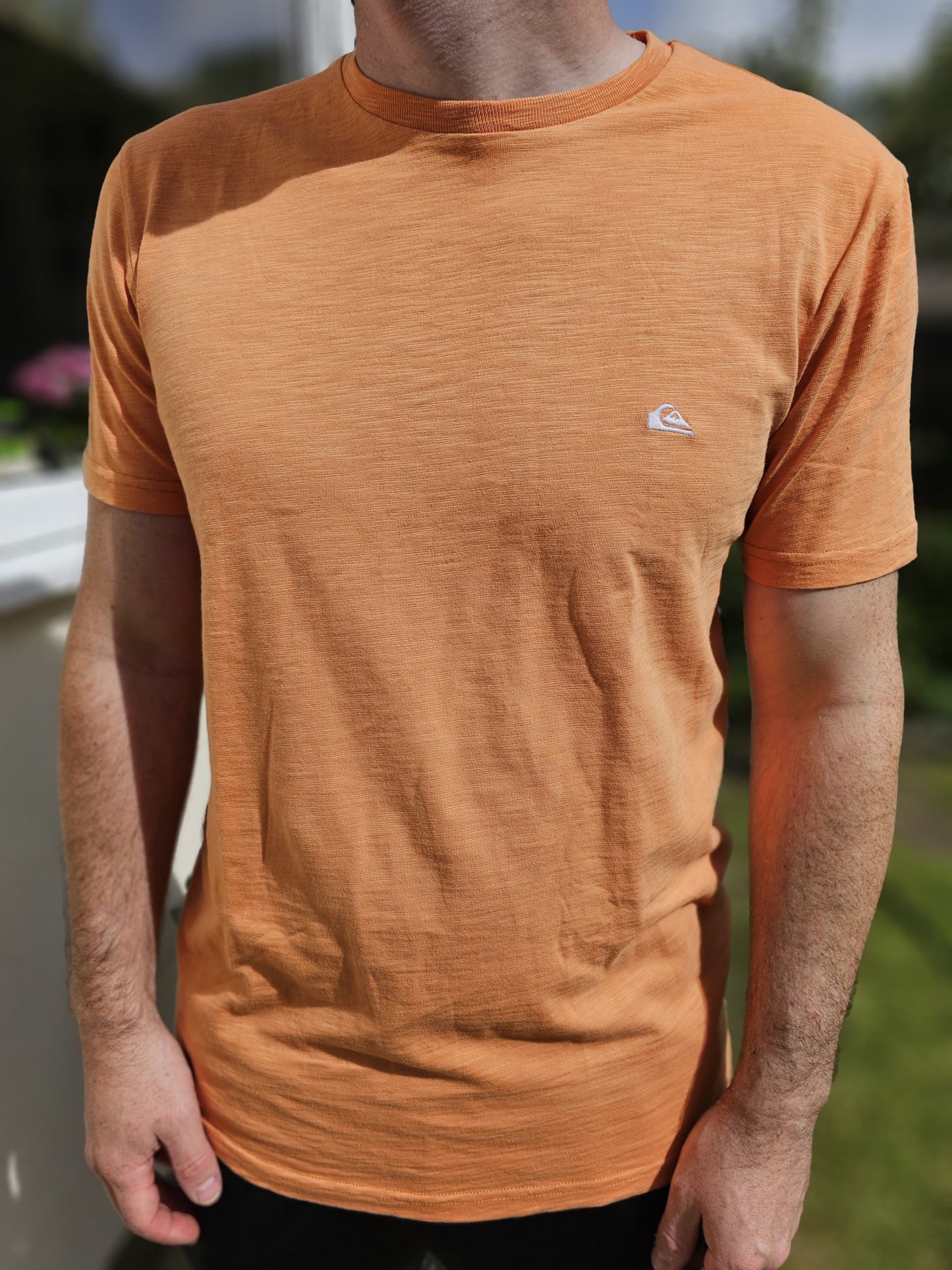 Mens Quiksilver Short Sleeve Embroidered Logo T-Shirt/Top - L/G/Large