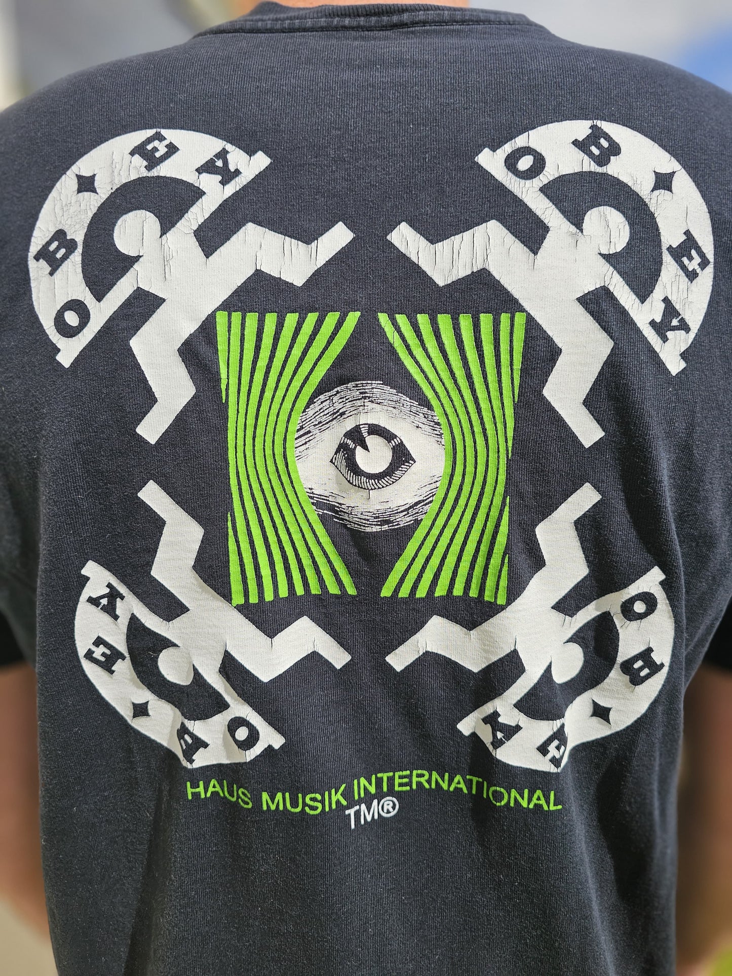 OBEY Black 'Haus Musik International' Large Back Print Short Sleeve T-Shirt - M/Medium