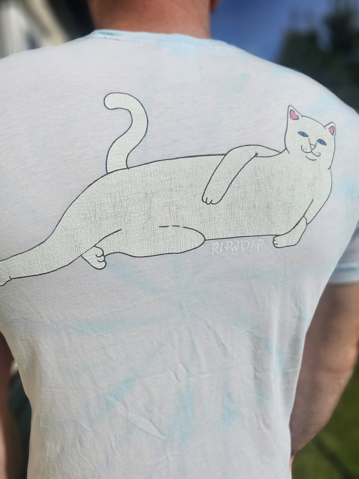 Ripndip Unisex Short Sleeve 'Lying Cat' Big Print Short Sleeve T-Shirt - M/Medium