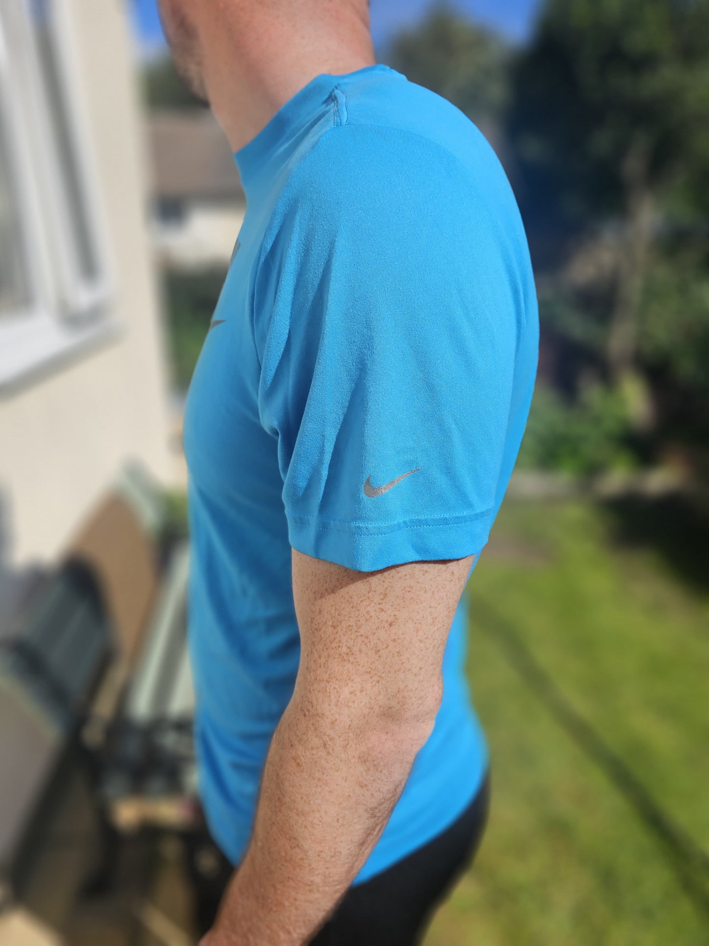 Nike RUN Dri-Fit Blue Activewear Gym Casual Running Short Sleeve T-Shirt - M/Medium