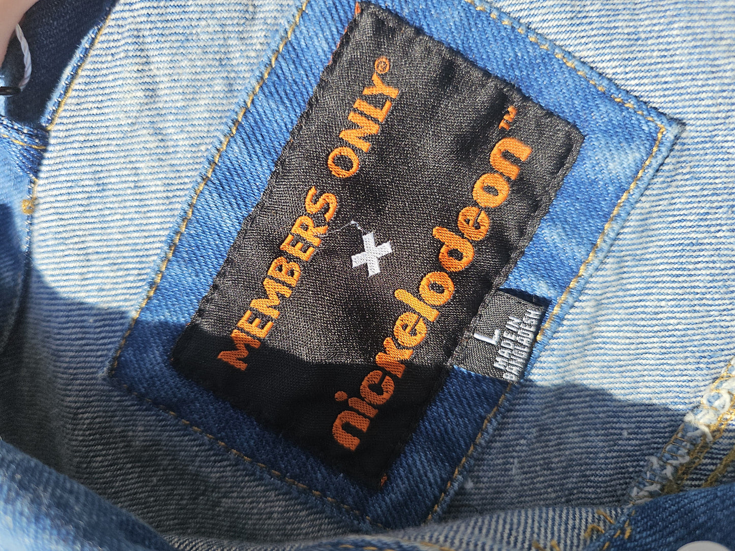 Rare Members Only X Nickelodeon X Sponge Bob Denim Jacket - L/Large