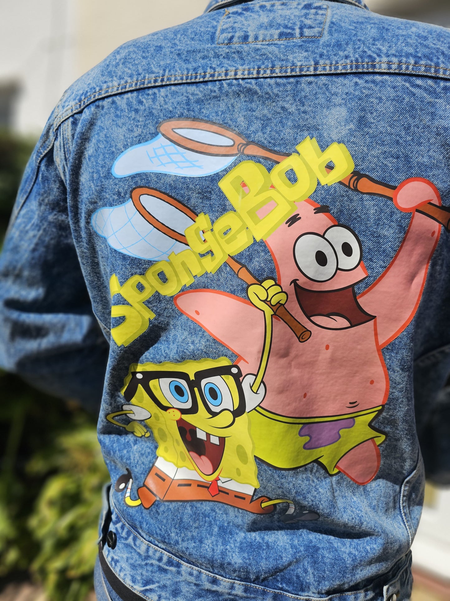 Rare Members Only X Nickelodeon X Sponge Bob Denim Jacket - L/Large