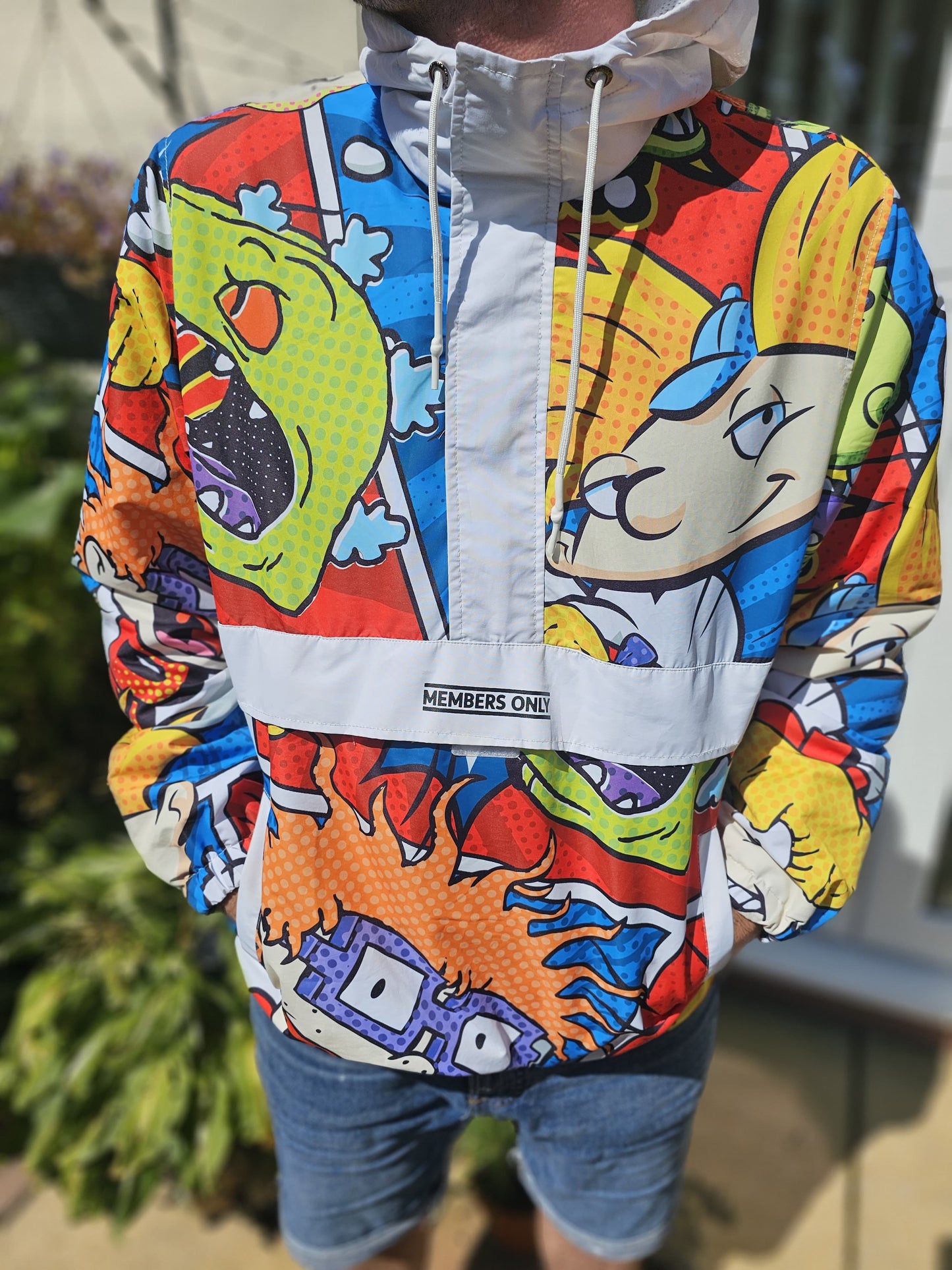 Rare Members Only X Nickelodeon Pullover 1/2 Zip Windbreaker Jacket/Anorak - L/Large