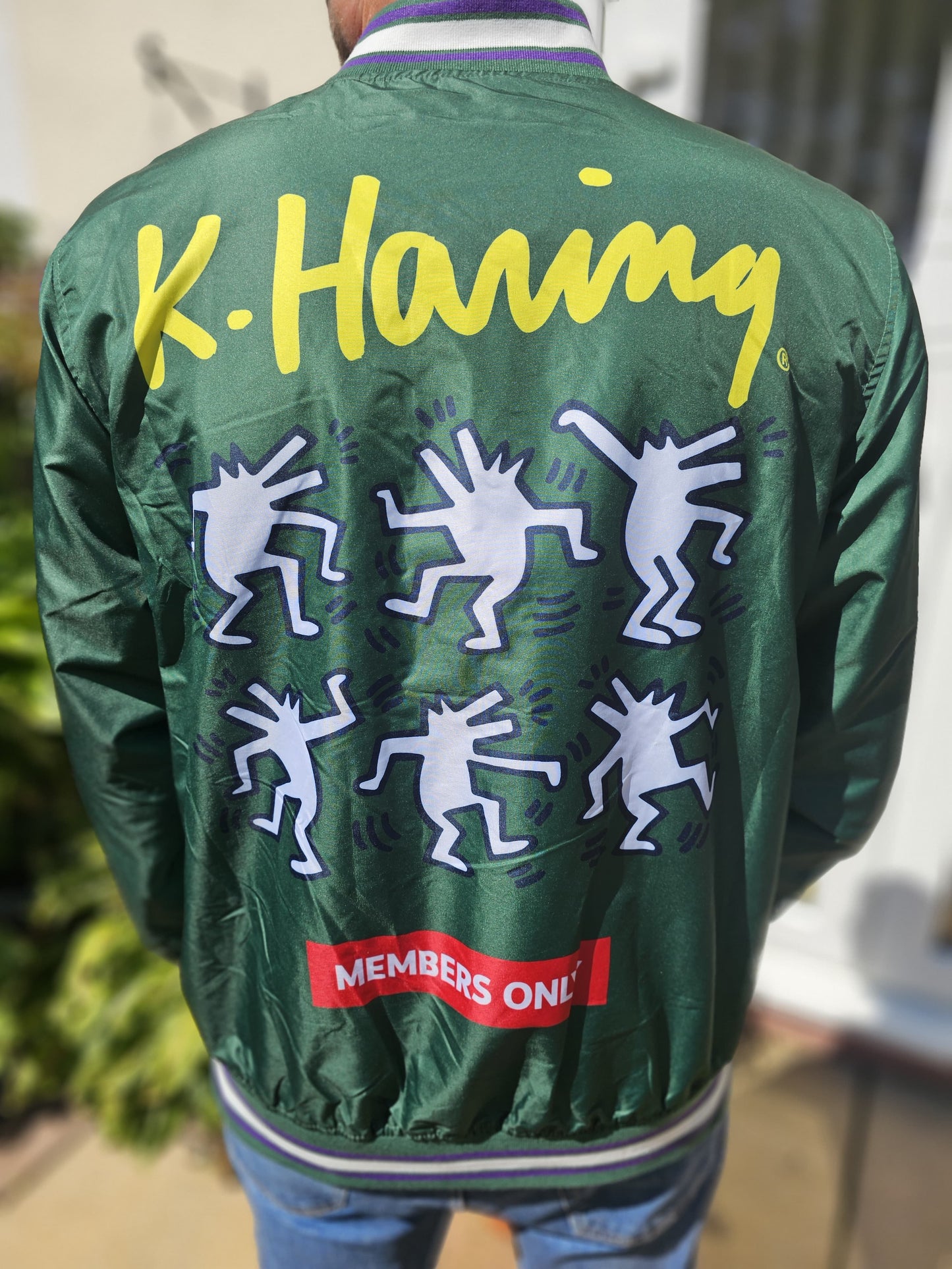 Keith Haring X Members Only Tokyo Pop Japan Full Zip Bomber Jacket - L/Large