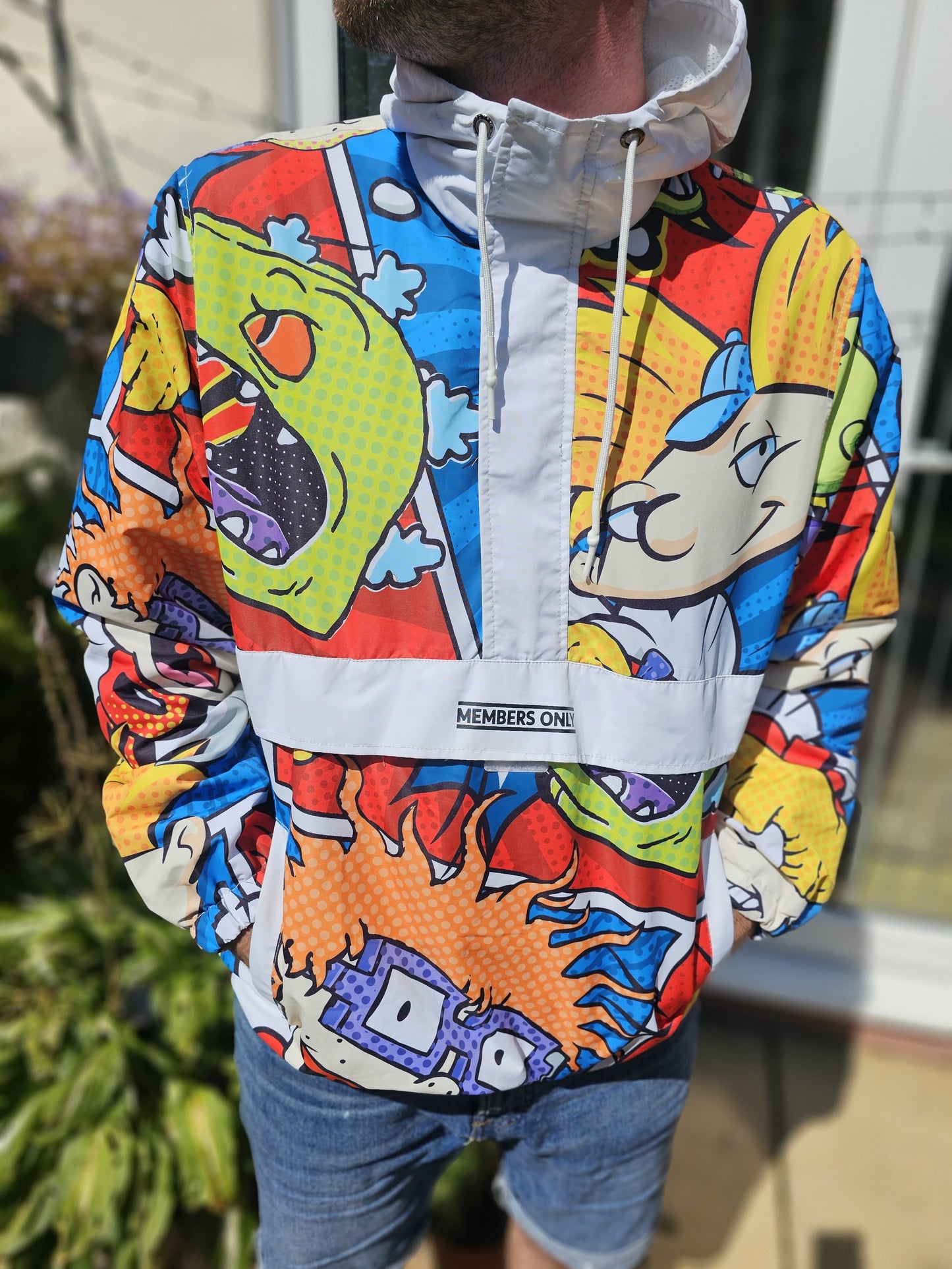 Rare Members Only X Nickelodeon Pullover 1/2 Zip Windbreaker Jacket/Anorak - L/Large