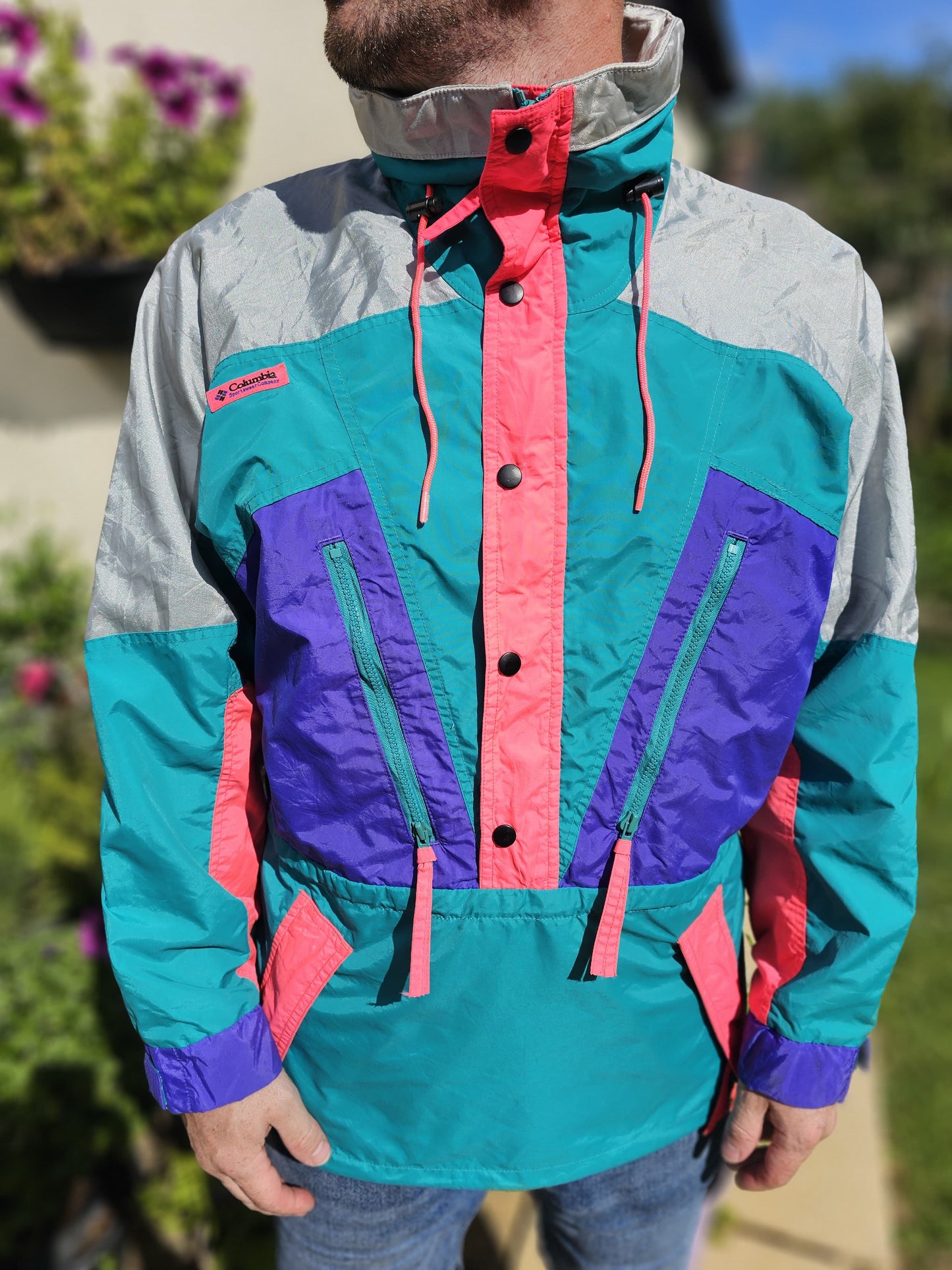 Rare 90's Vintage Columbia Windbreaker/Rain Coat/Jacket - M/Medium
