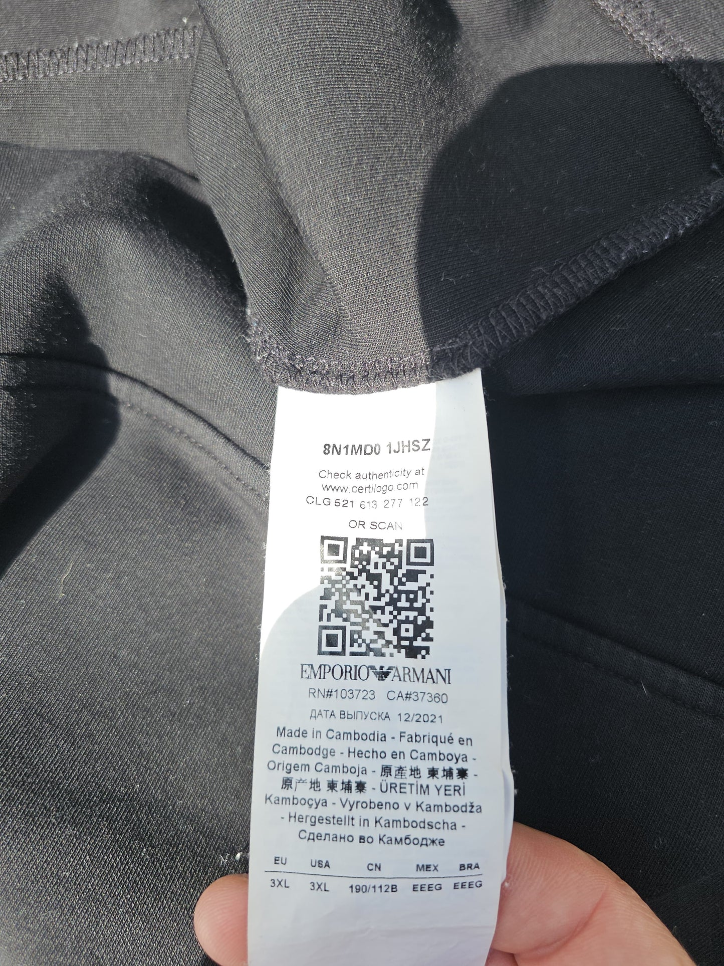 Emporio Armani Black Smart Casual Pullover Hoodie - 3XL/XXXL