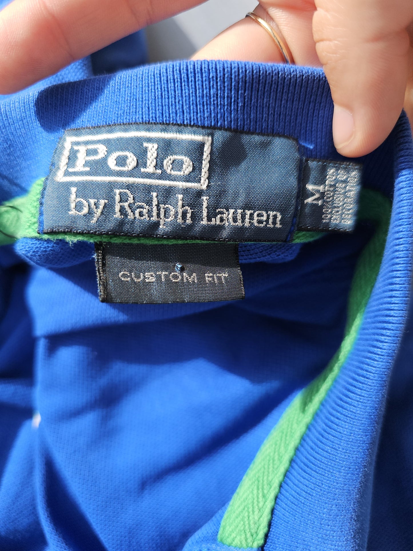 Ralph Lauren Custom Fit Blue 'Big Pony 3' Short Sleeve Polo Shirt - M/Medium