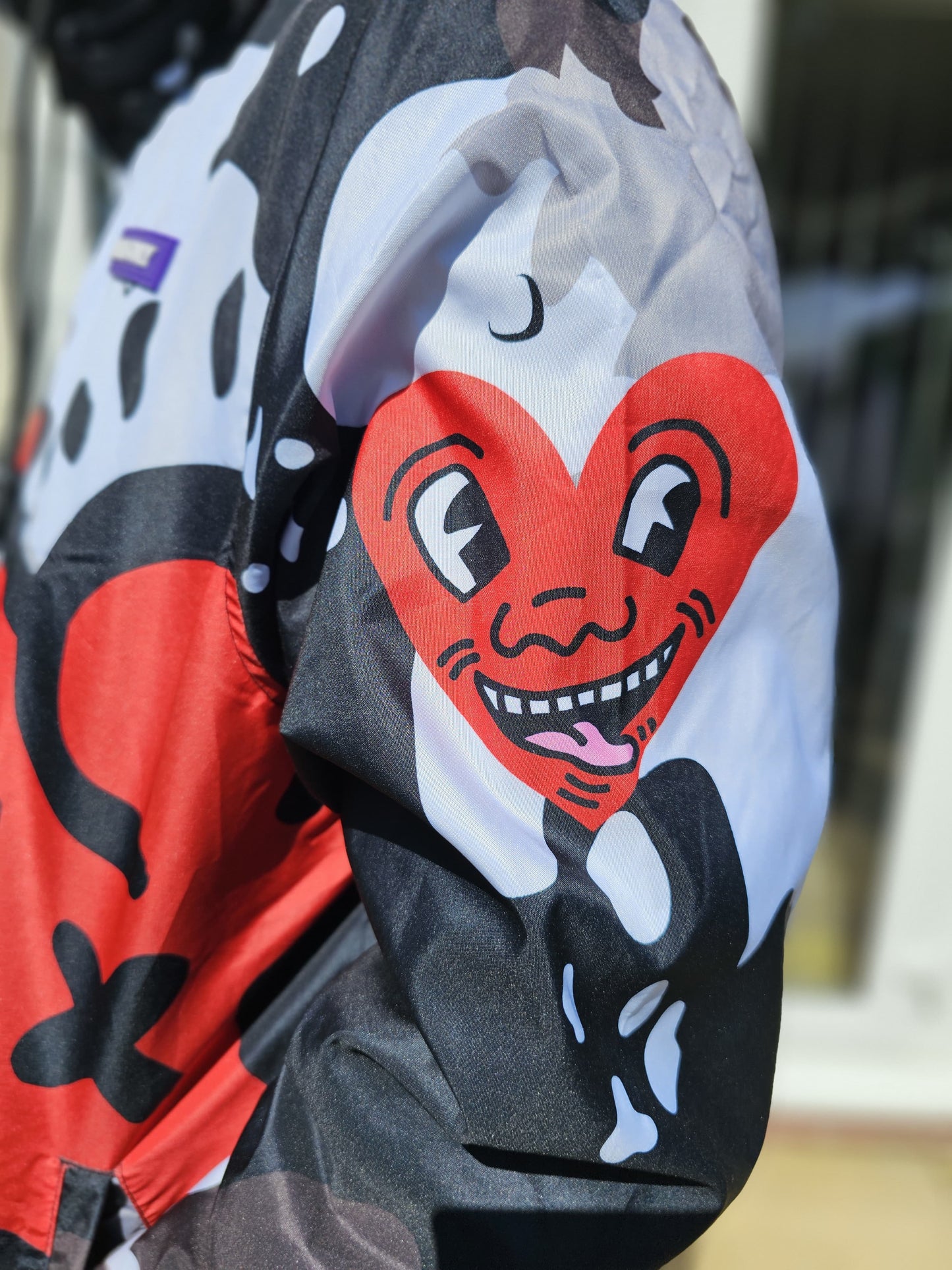 Keith Haring X Members Only Full Zip Hooded Windbreaker Jacket - L/Large