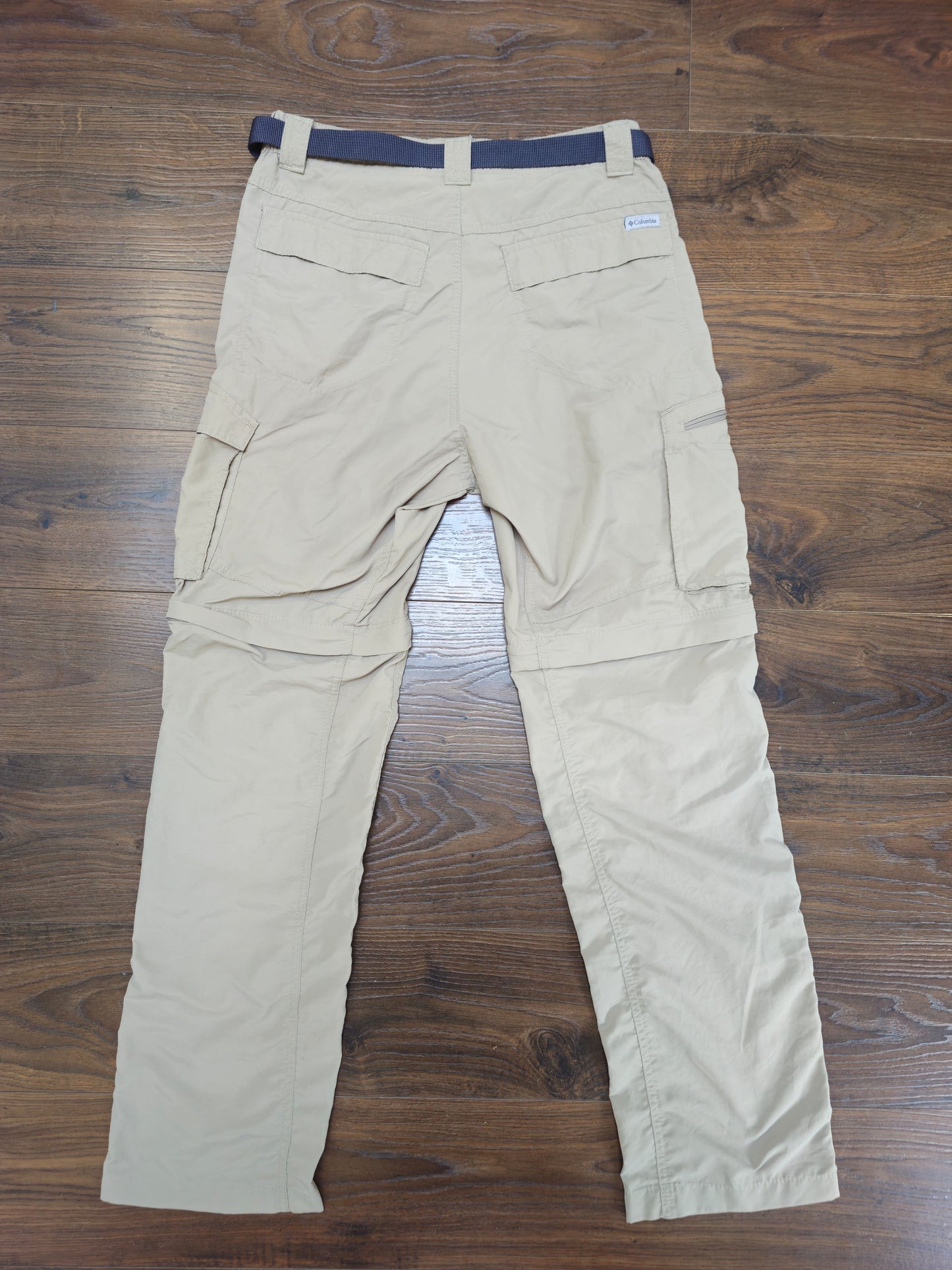 Mens Columbia Beige Cut Off Hiking/Walking Cargo Trousers/Shorts - W30/L32