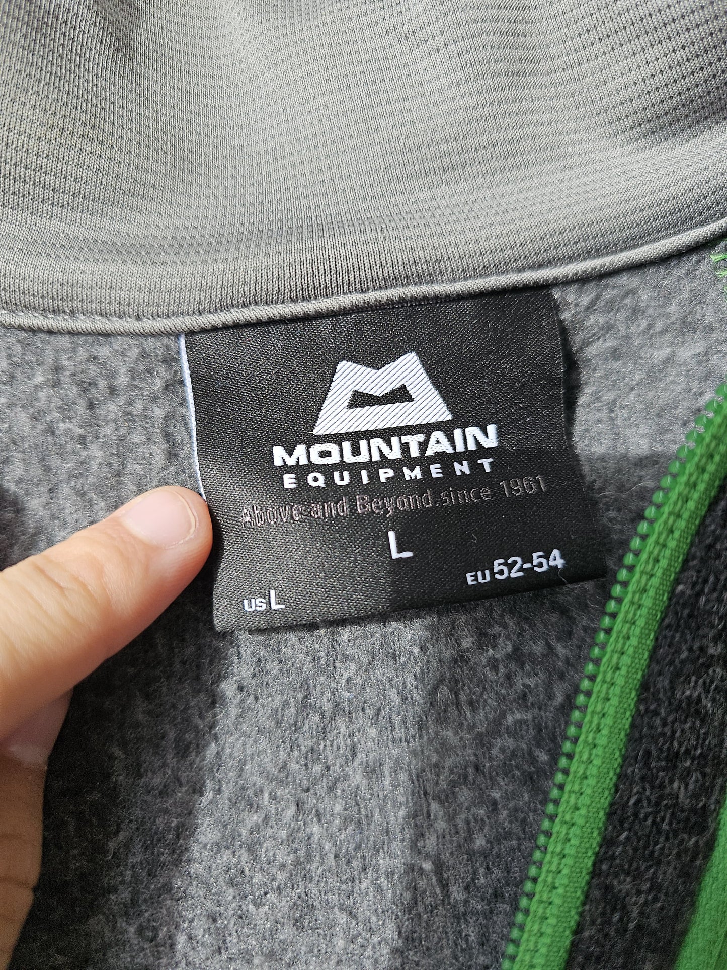 Men's Mountain Equipment Chamonix Zip Sweater/Jumper - Grey/Green - L/Large