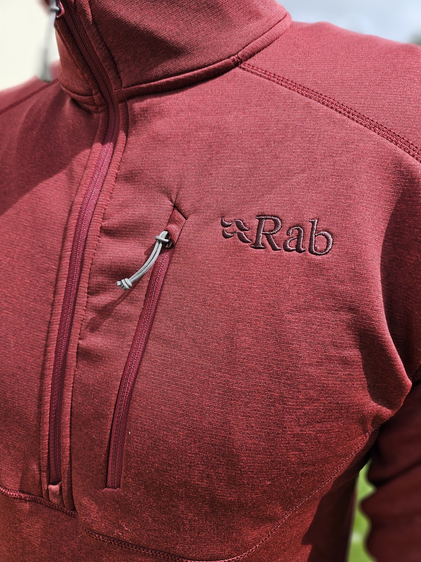 Mens Rab Burgundy/Deep Rep Pullover 1/2 Jumper/Mid Layer Fleece - M/Medium