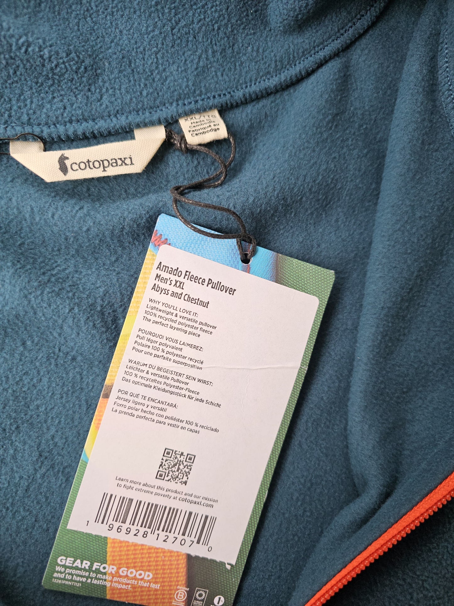 Cotopaxi 1/2 Zip Fleece Blue/Brown Pullover Jumper - NWT - XXL/2XL