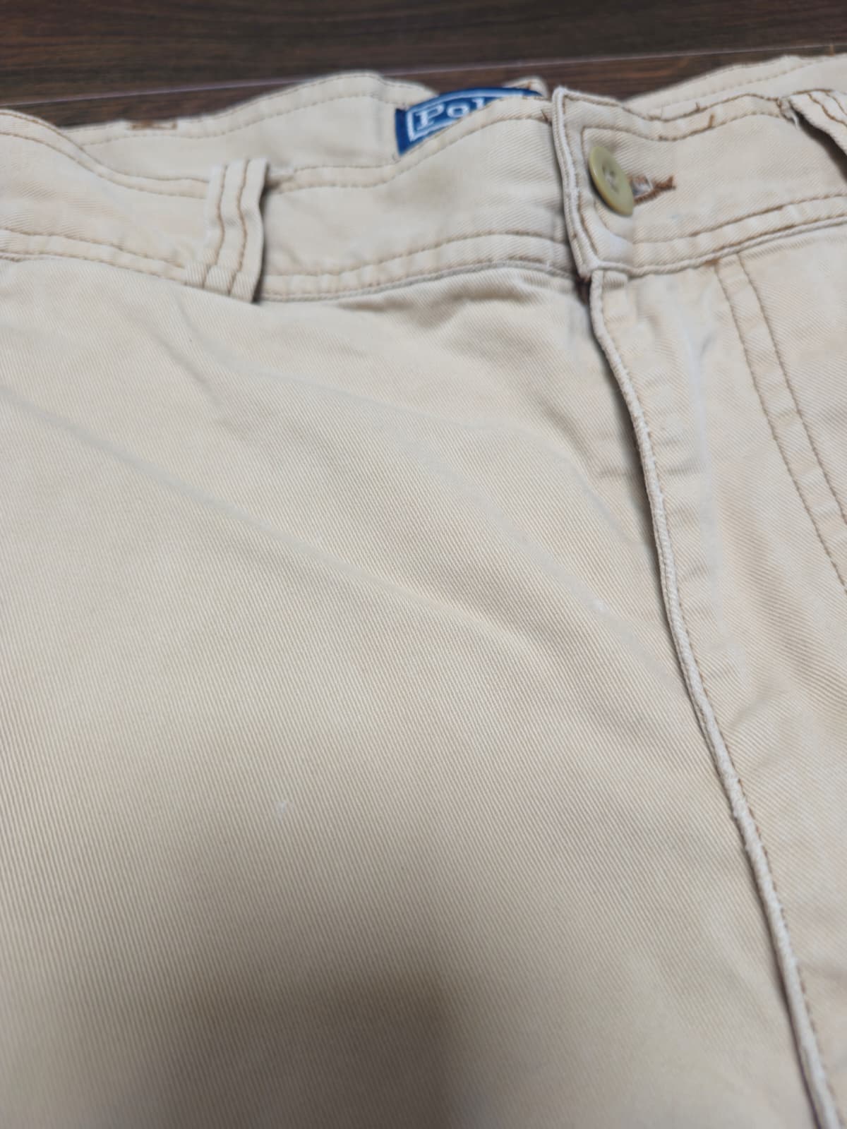 Ralph Lauren Polo Beige Button Cargo Shorts - W36/L10.5