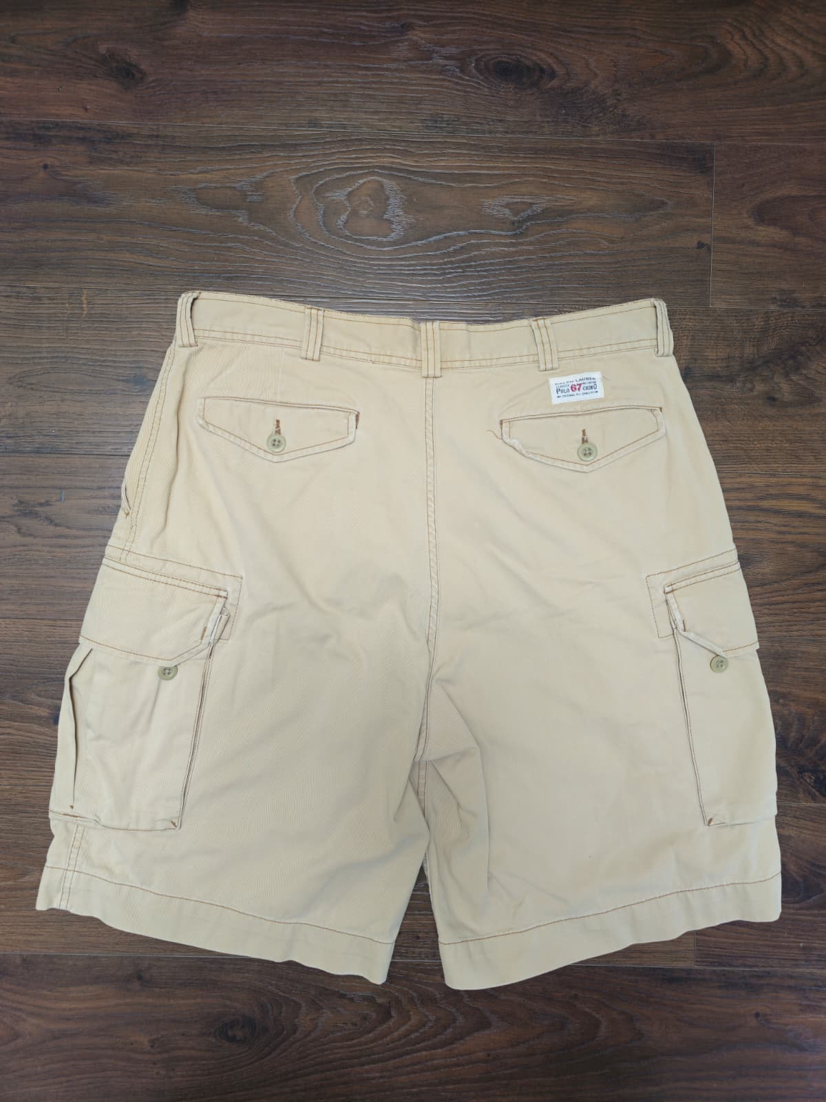 Ralph Lauren Polo Beige Button Cargo Shorts - W36/L10.5