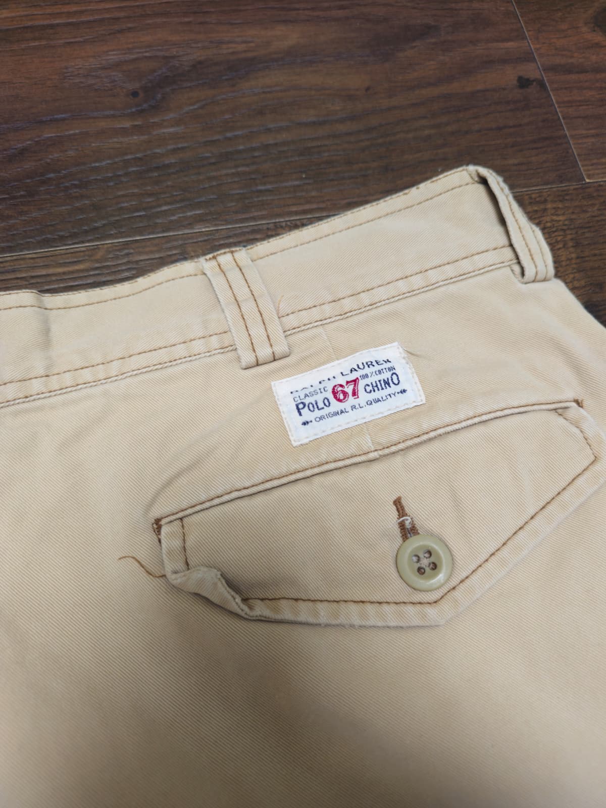Ralph Lauren Polo Beige Button Cargo Shorts - W36/L10.5