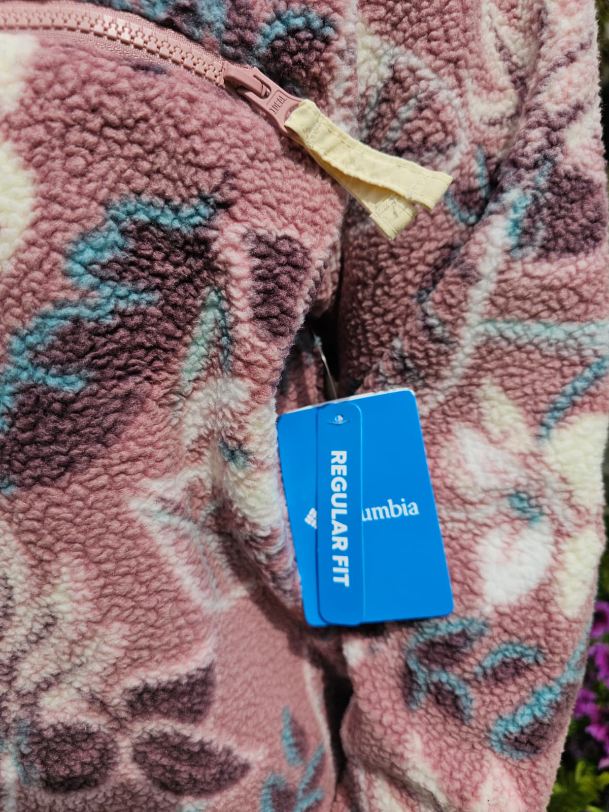 Columbia Snap Button Pullover Snap Button Pattern Fleece Jumper - NWT Hike Walk Casual