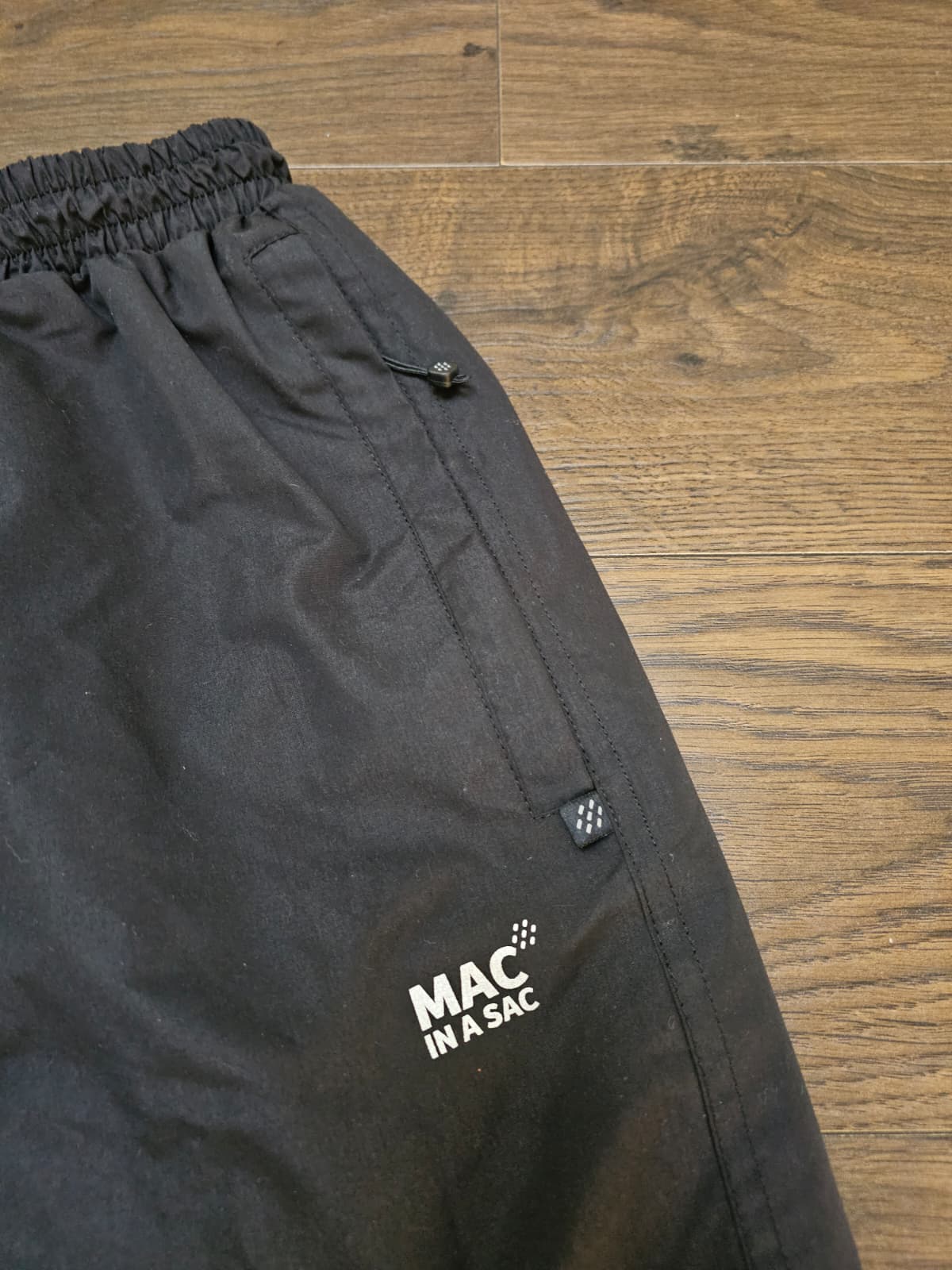 Mens Mac In A Sac Black Waterproof Breathable Overtrousers - S/Small W30-W32