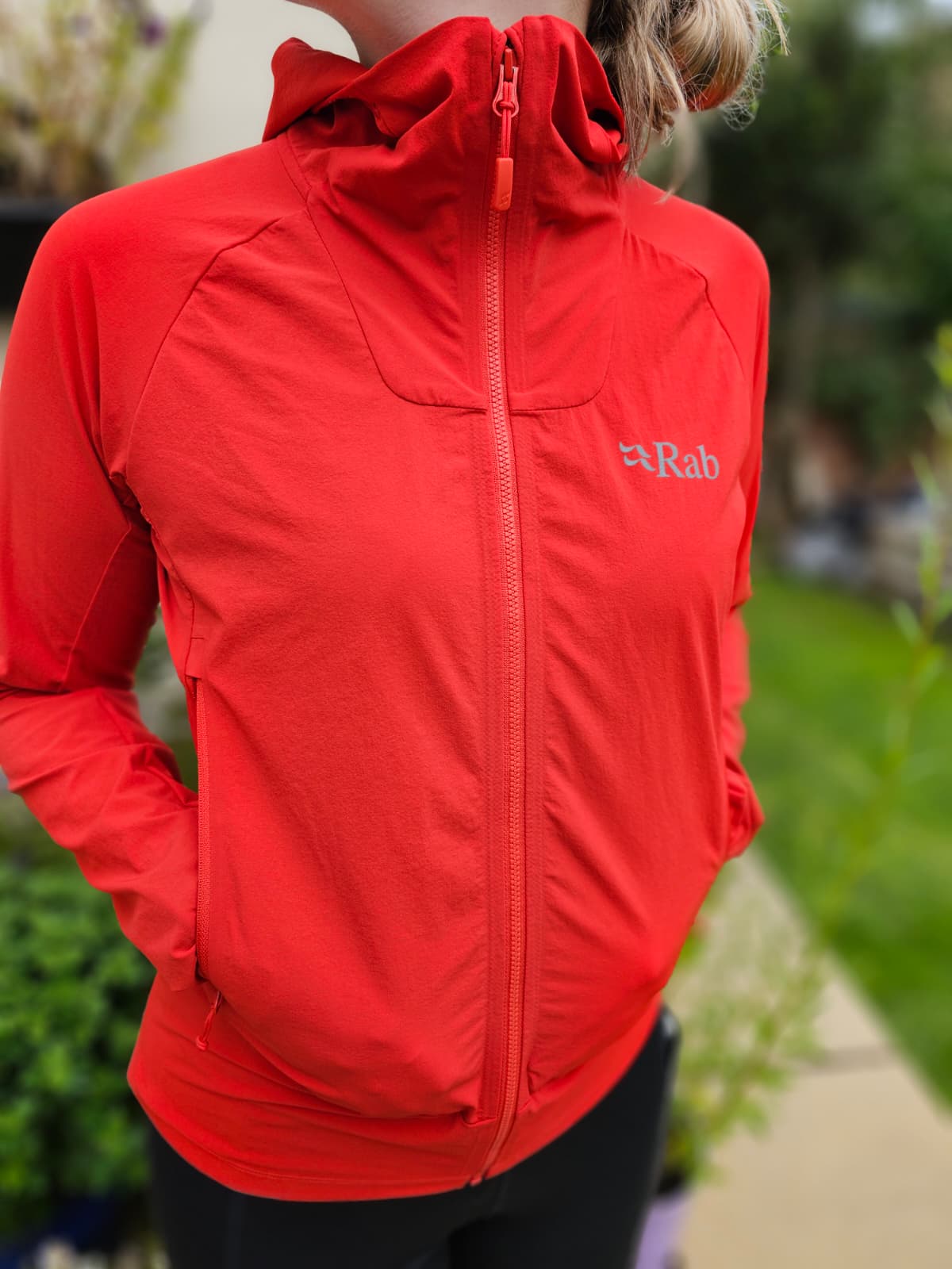Rab Borealis Red Soft Shell Style Full Zip Hooded Climbing Jacket - S/UK 8